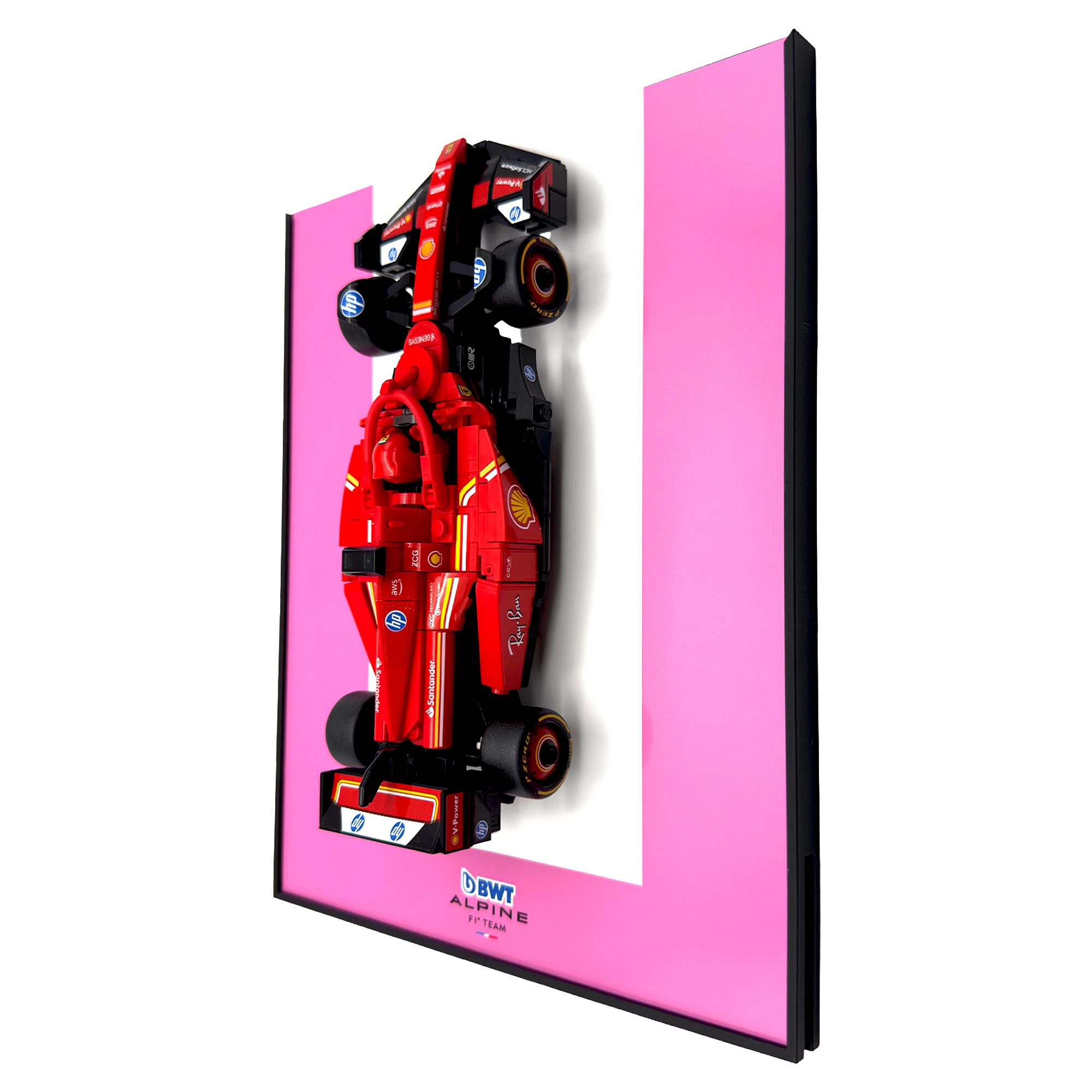 Colour Block Backdrop Display Stand For LEGO Speed Champions Alpine A524 F1 Race Car