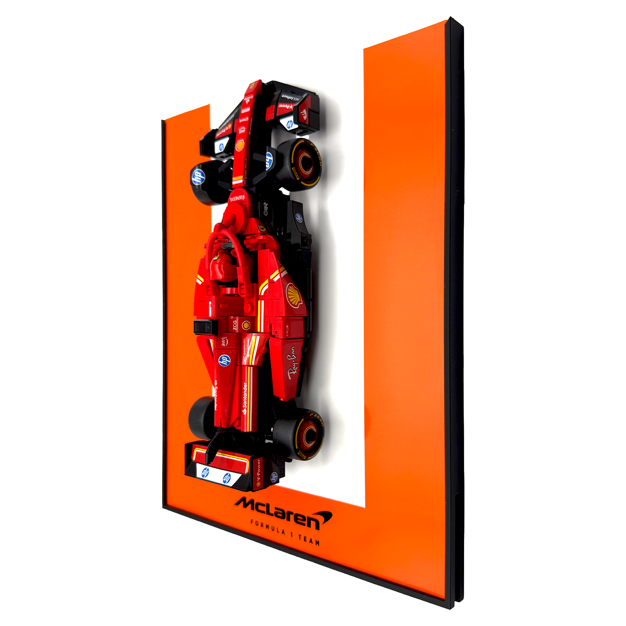 Colour Block Backdrop Display Stand For LEGO Speed Champions McLaren MCL38 F1 Race Car