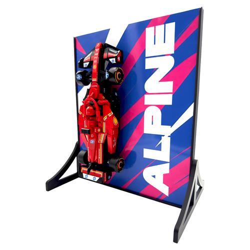 Abstract Backdrop Display Stand For LEGO Speed Champions Alpine A524 F1 Race Car