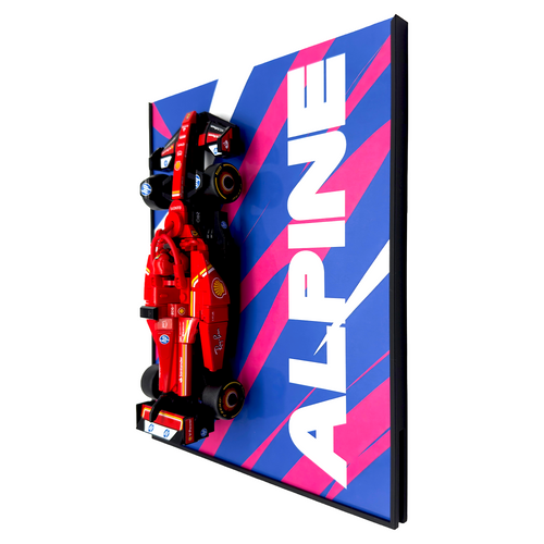 Abstract Backdrop Display Stand For LEGO Speed Champions Alpine A524 F1 Race Car