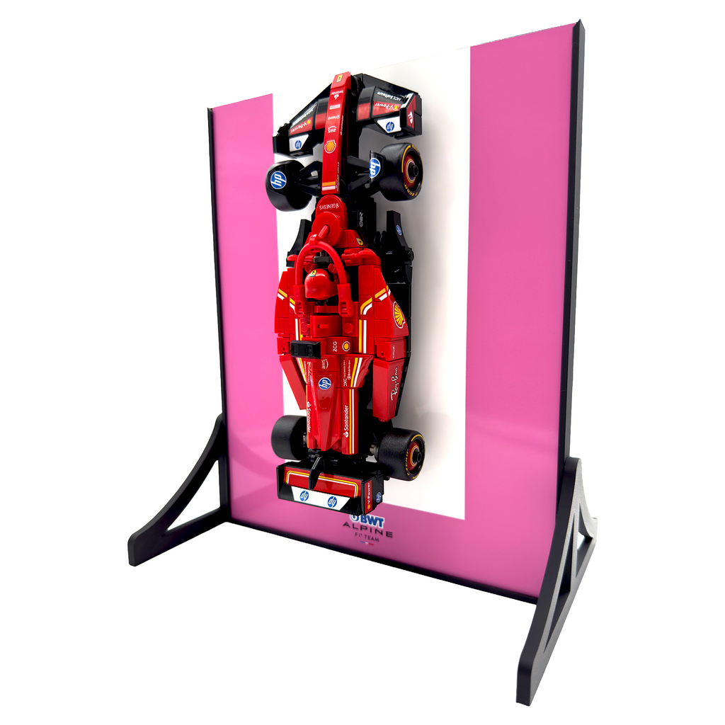 Colour Block Backdrop Display Stand For LEGO Speed Champions Alpine A524 F1 Race Car
