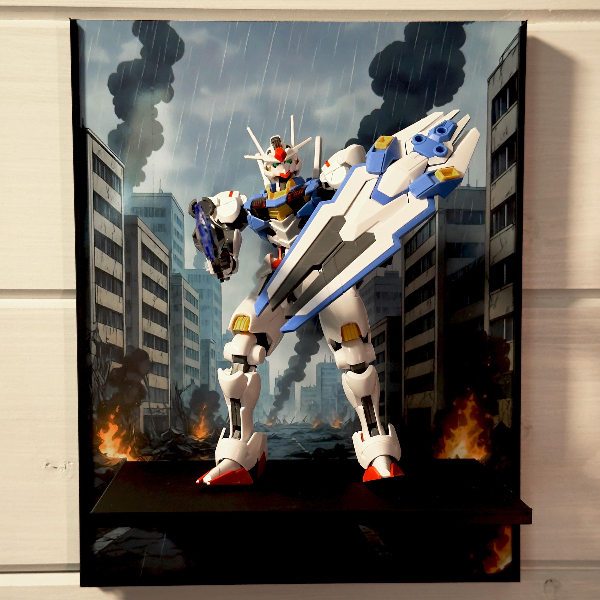 Ashes In The Rain (Anime Style) Gunpla Backdrop Wall Display For HG & RG Gundam Models