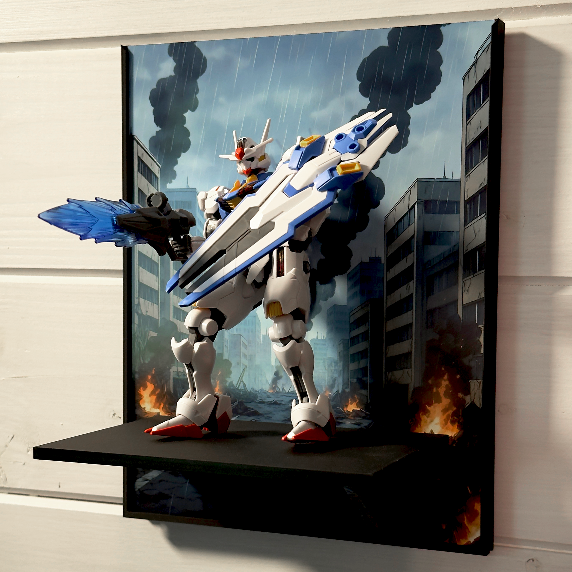 Ashes In The Rain (Anime Style) Gunpla Backdrop Wall Display For HG & RG Gundam Models