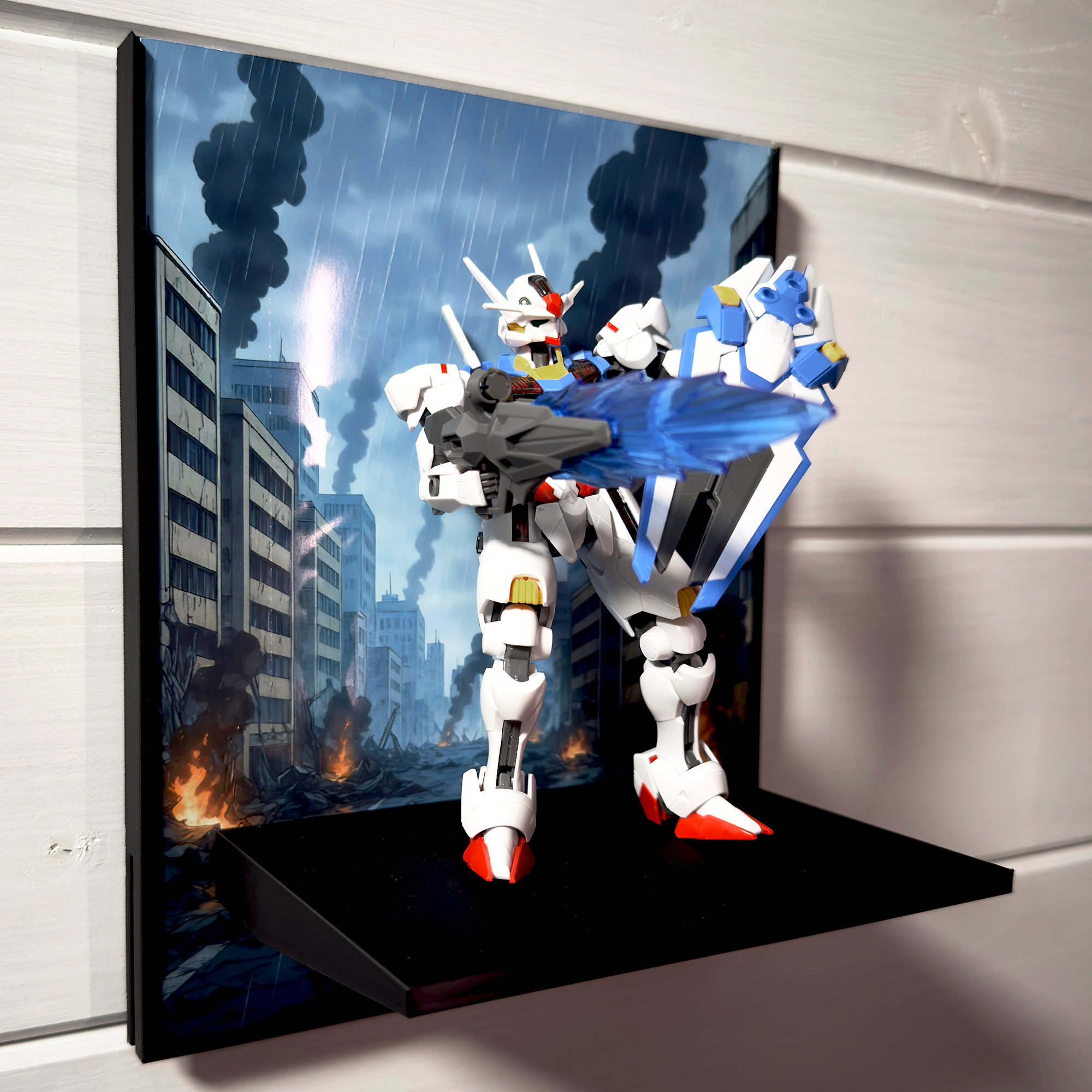 Ashes In The Rain (Anime Style) Gunpla Backdrop Wall Display For HG & RG Gundam Models