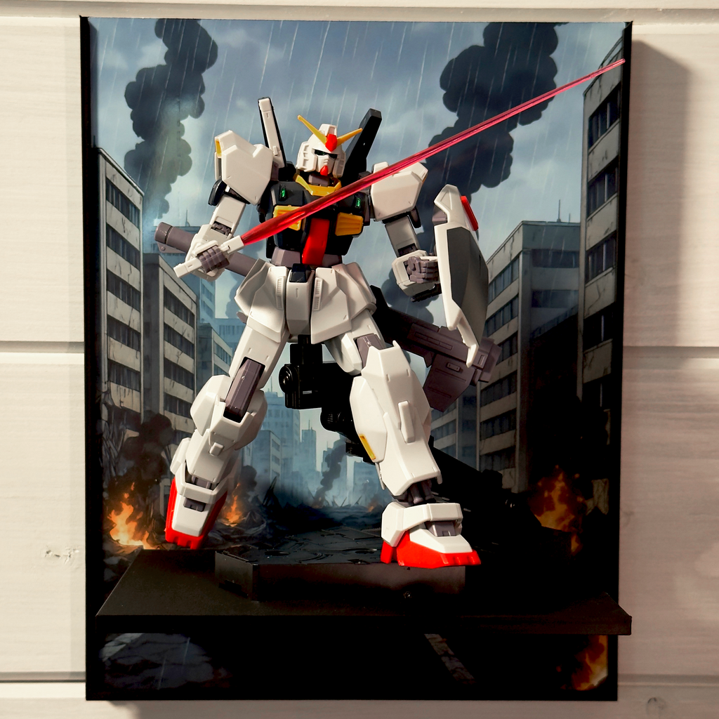 Ashes In The Rain (Anime Style) Gunpla Backdrop Wall Display For HG & RG Gundam Models