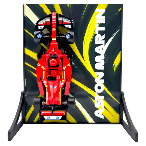 Abstract Backdrop Display Stand For LEGO Speed Champions Aston Martin AMR24 F1 Race Car
