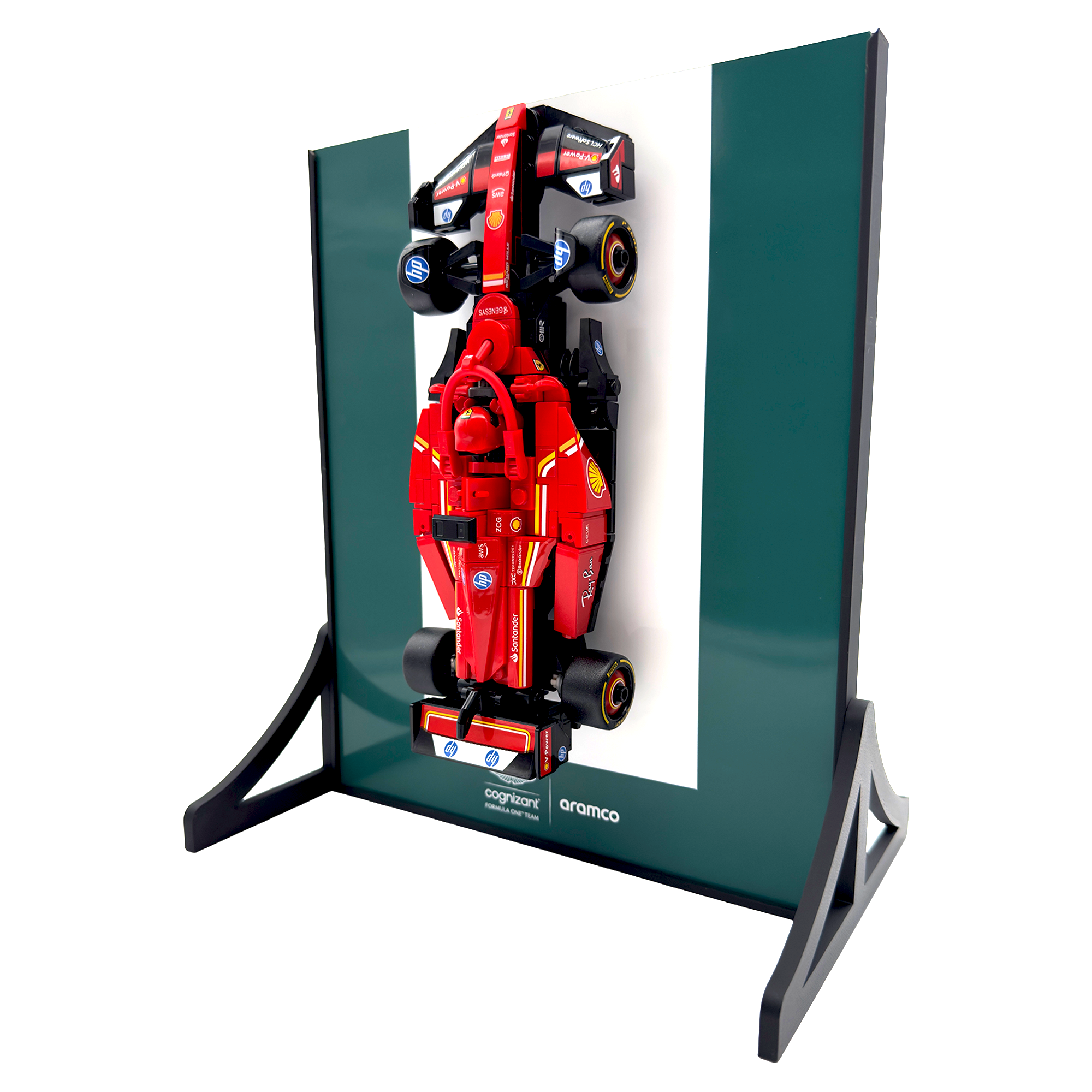 Colour Block Backdrop Display Stand For LEGO Speed Champions Aston Martin AMR24 F1 Race Car