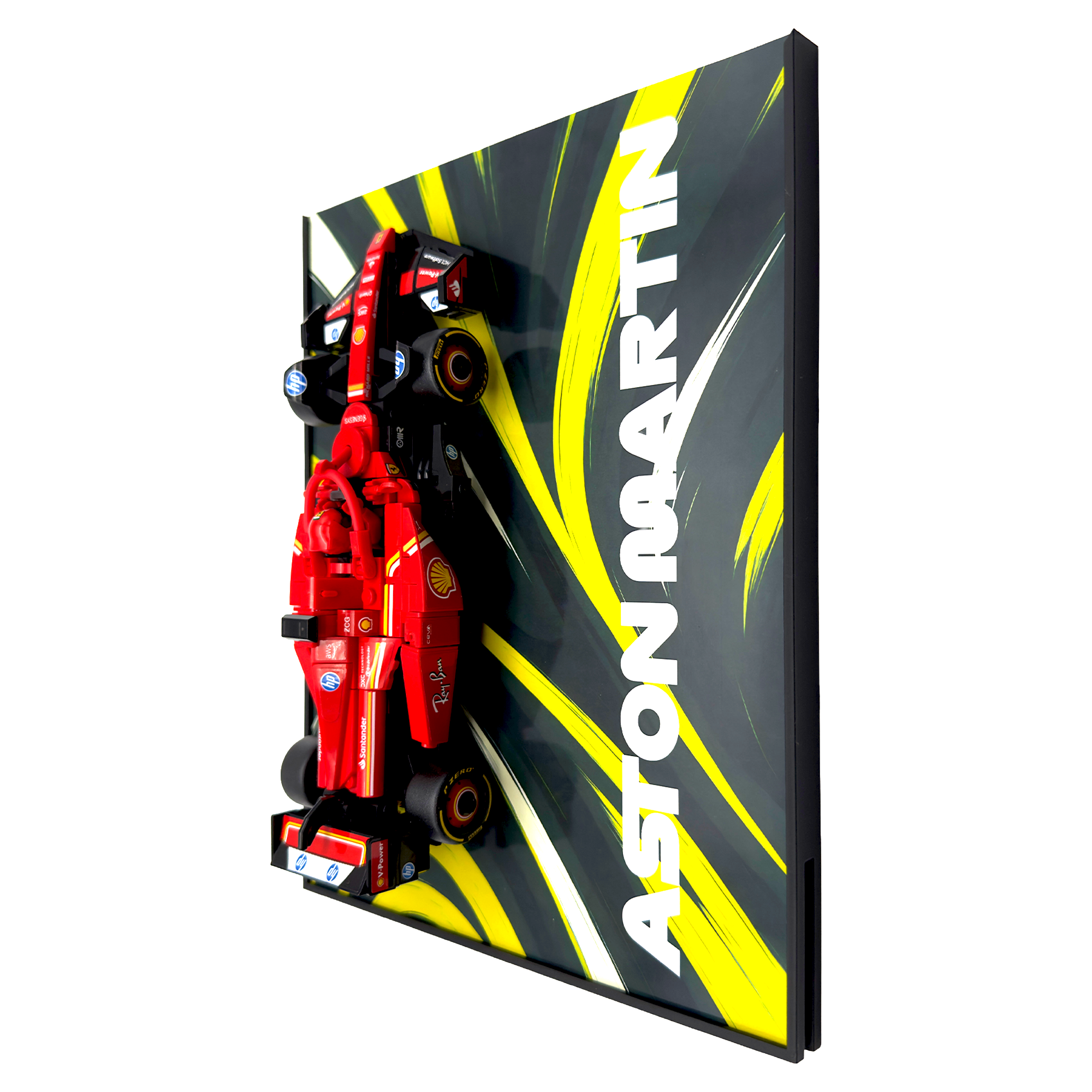 Abstract Backdrop Display Stand For LEGO Speed Champions Aston Martin AMR24 F1 Race Car