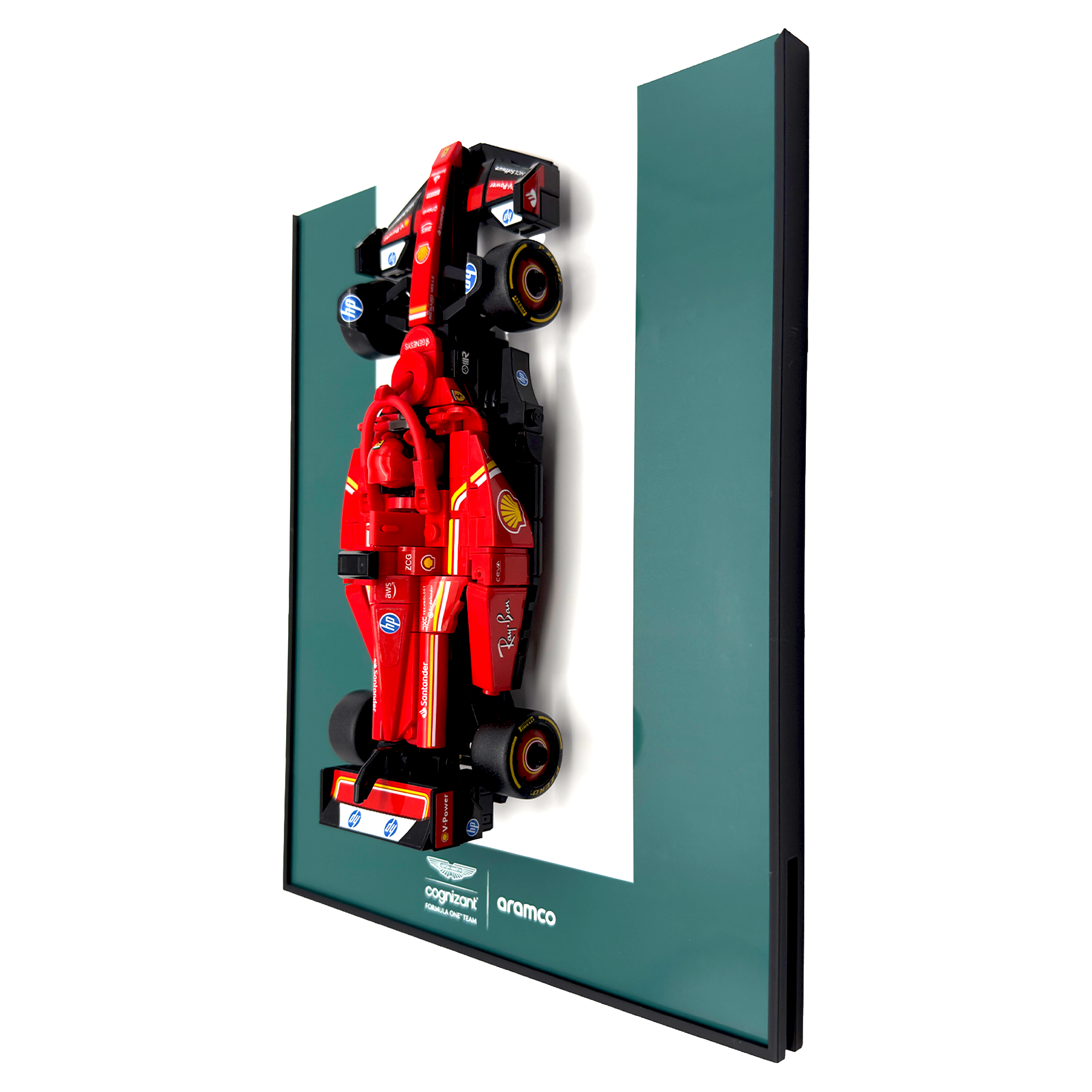 Colour Block Backdrop Display Stand For LEGO Speed Champions Aston Martin AMR24 F1 Race Car