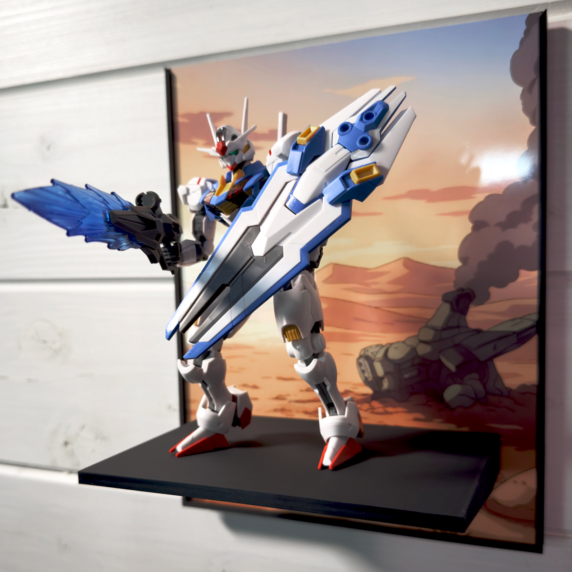 Burning Daylight (Anime Style) Gunpla Backdrop Wall Display For HG & RG Gundam Models