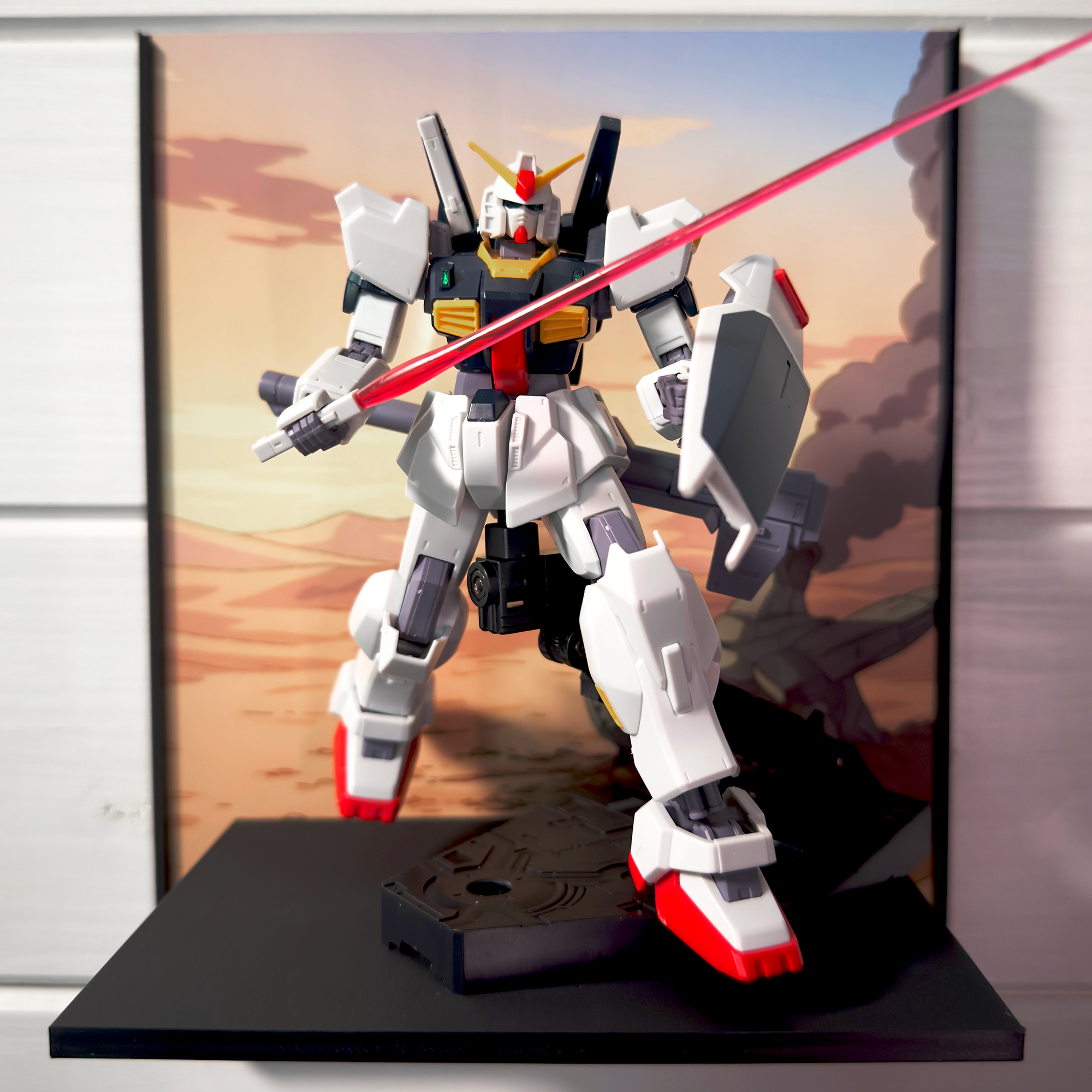 Burning Daylight (Anime Style) Gunpla Backdrop Wall Display For HG & RG Gundam Models