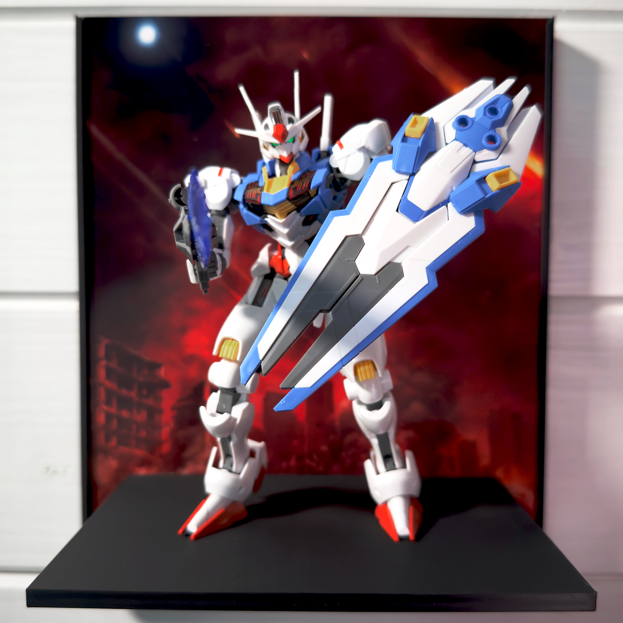 Crimson Sky Gunpla Backdrop Wall Display For HG & RG Gundam Models
