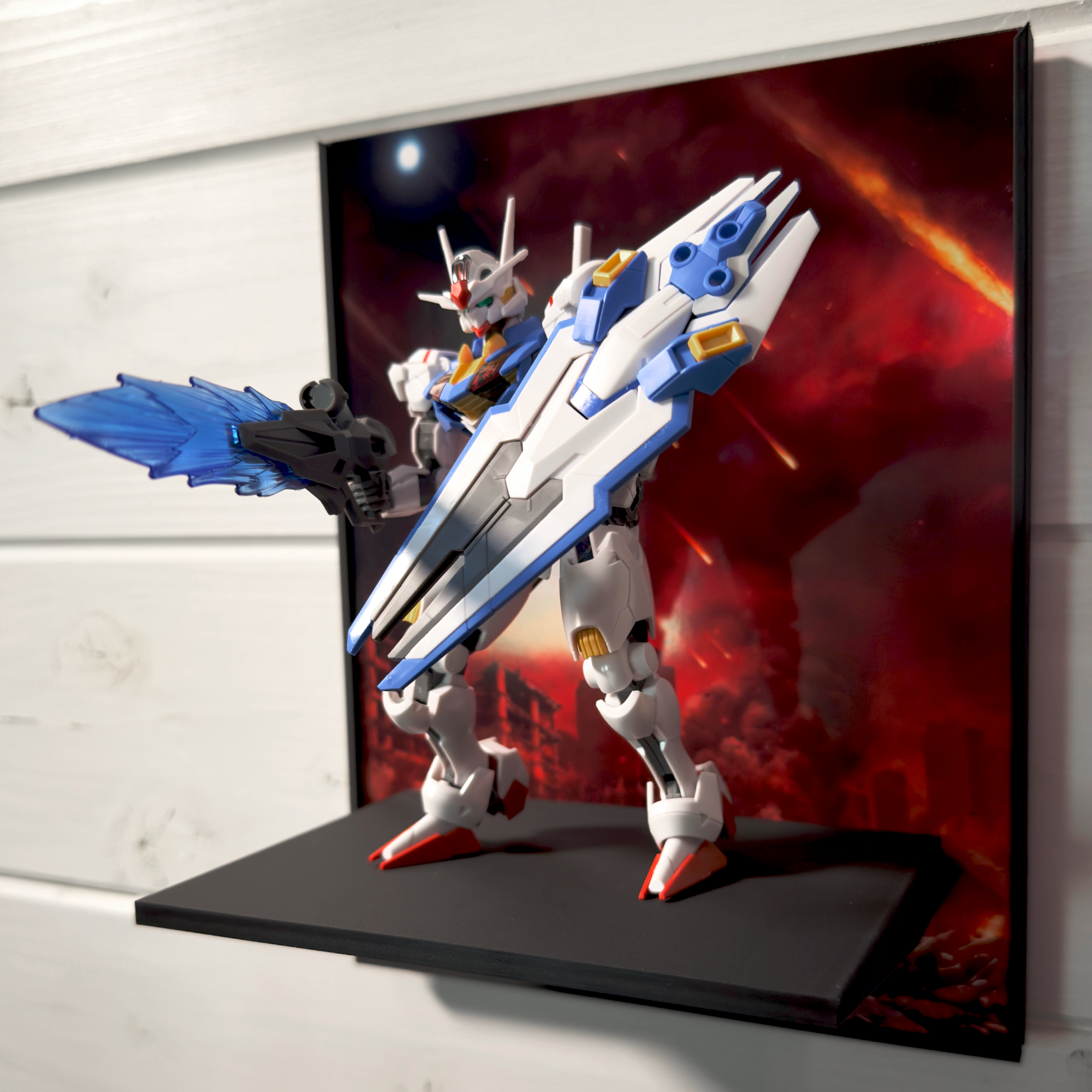 Crimson Sky Gunpla Backdrop Wall Display For HG & RG Gundam Models