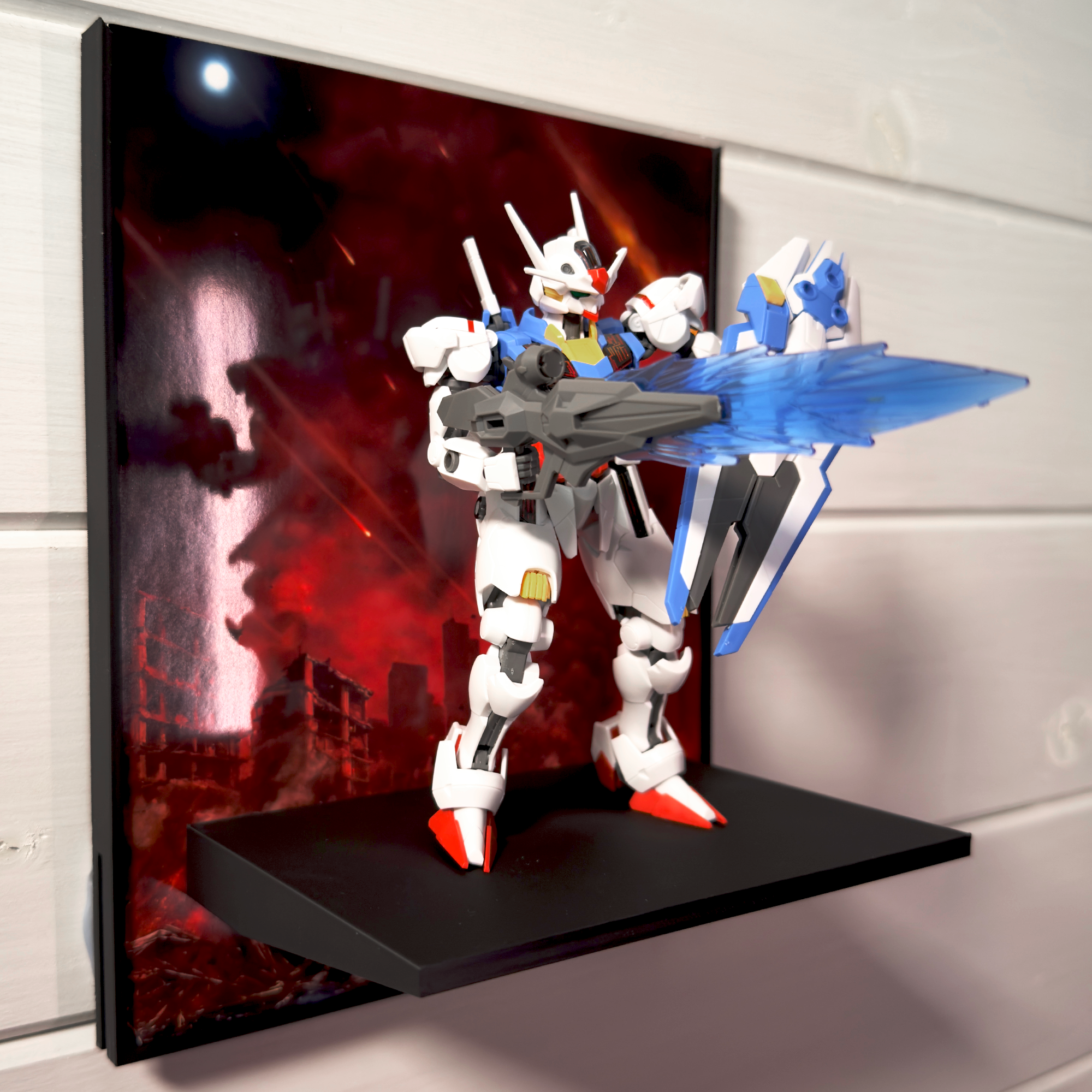 Crimson Sky Gunpla Backdrop Wall Display For HG & RG Gundam Models