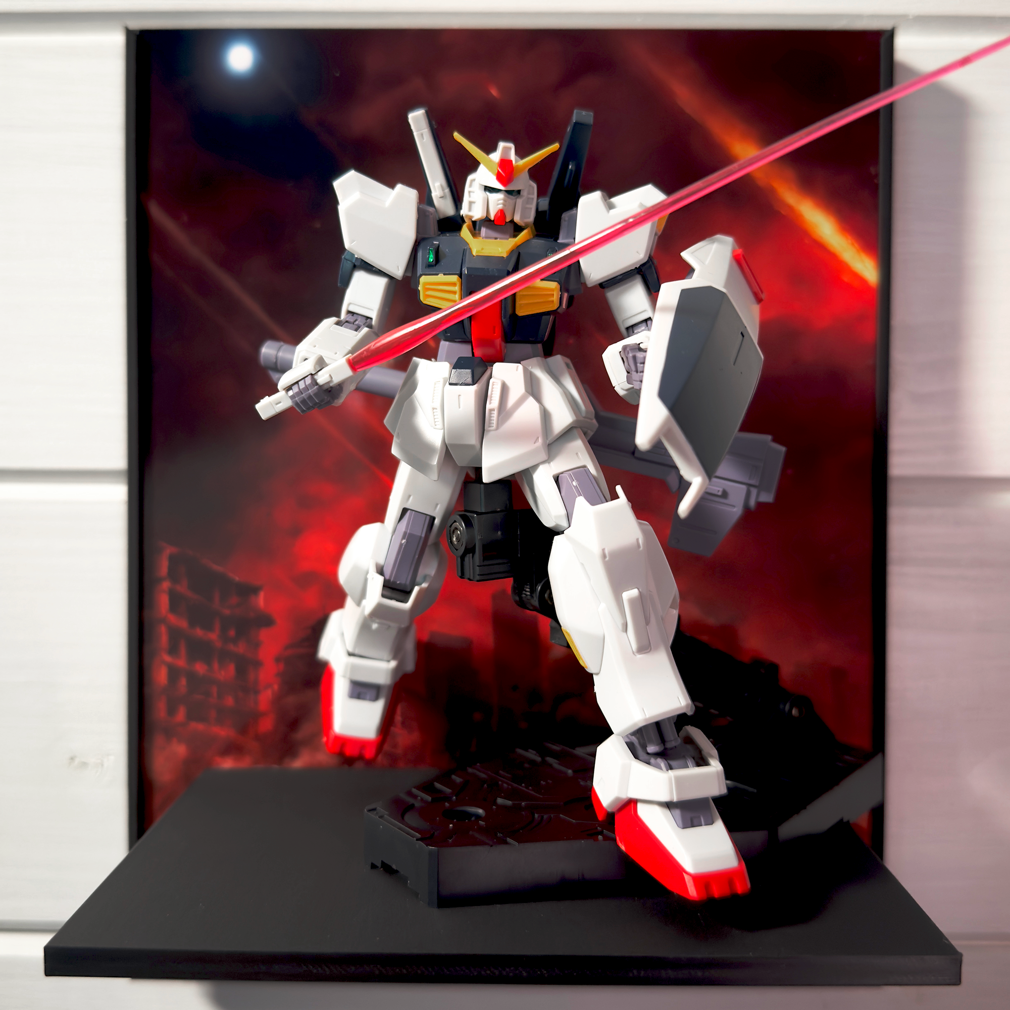 Crimson Sky Gunpla Backdrop Wall Display For HG & RG Gundam Models