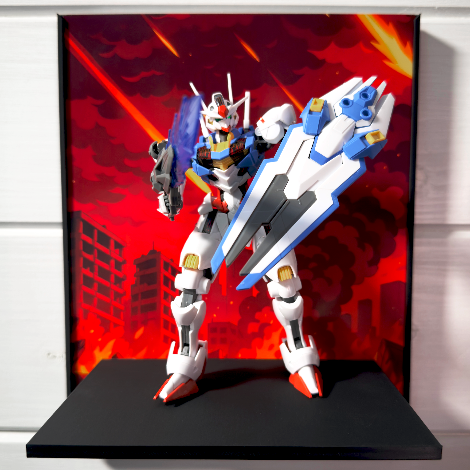 Crimson Sky (Anime Style) Gunpla Backdrop Wall Display For HG & RG Gundam Models