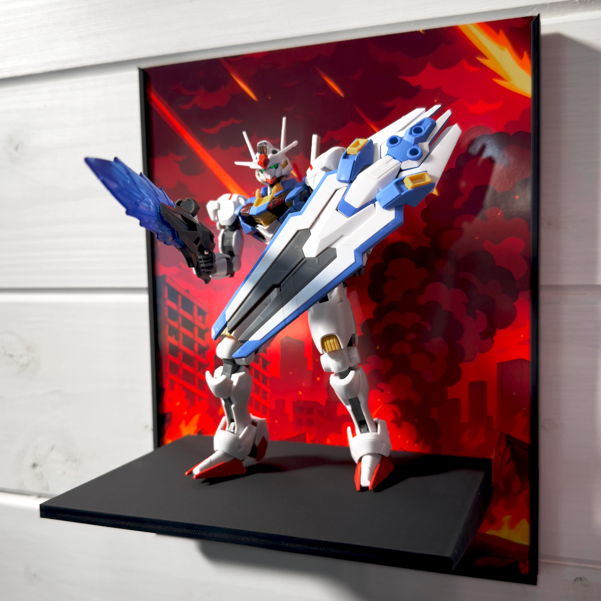 Crimson Sky (Anime Style) Gunpla Backdrop Wall Display For HG & RG Gundam Models