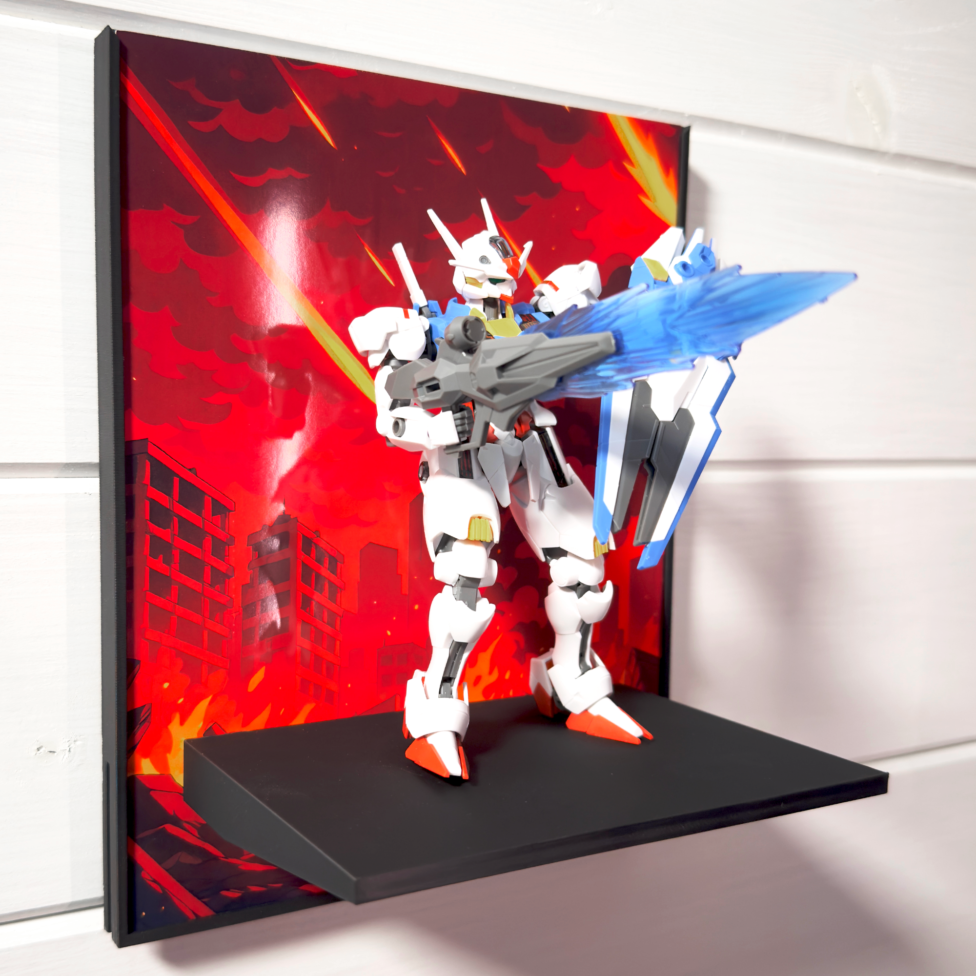 Crimson Sky (Anime Style) Gunpla Backdrop Wall Display For HG & RG Gundam Models