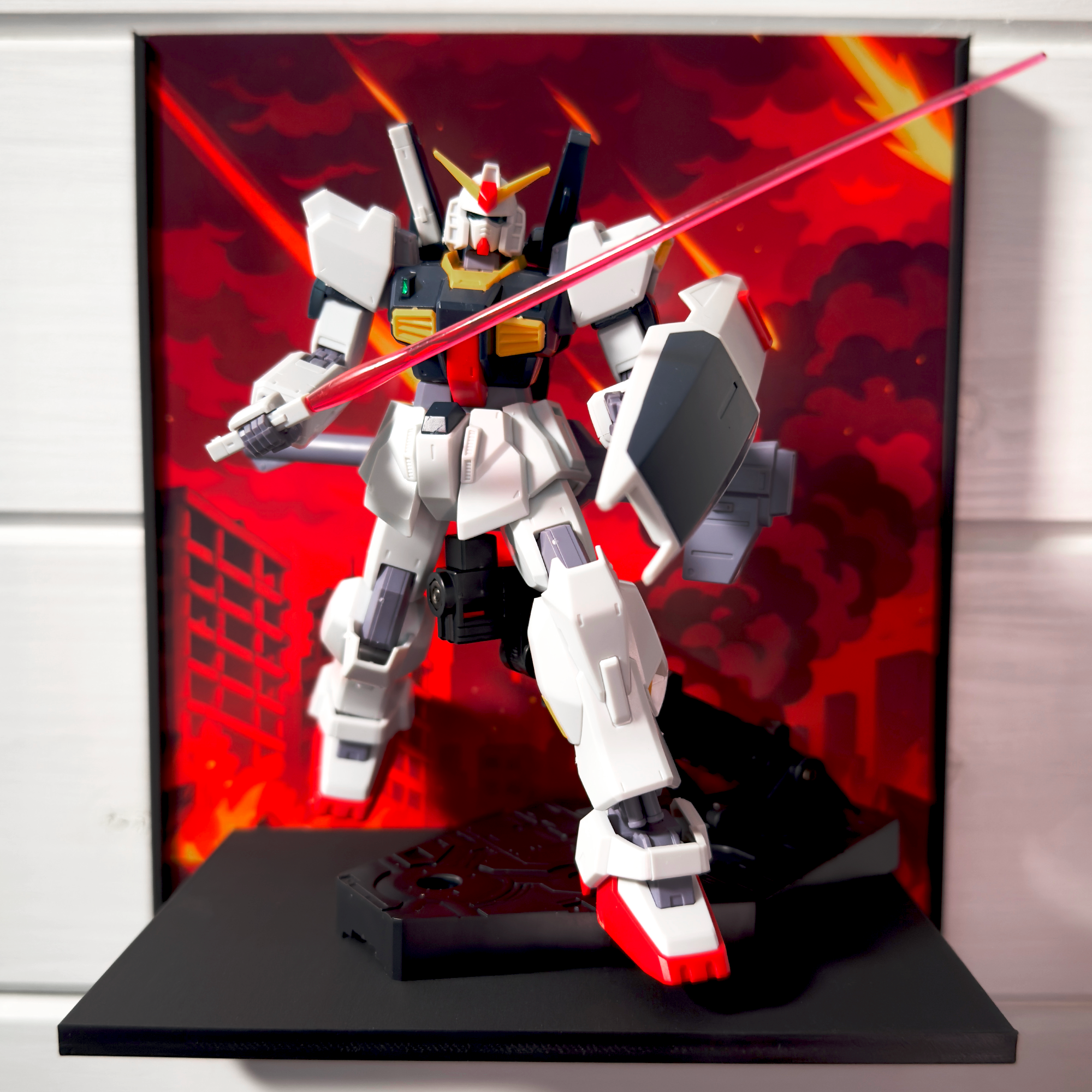 Crimson Sky (Anime Style) Gunpla Backdrop Wall Display For HG & RG Gundam Models