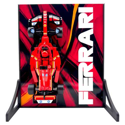 Abstract Backdrop Display Stand For LEGO Speed Champions Ferrari SF-24 F1 Race Car