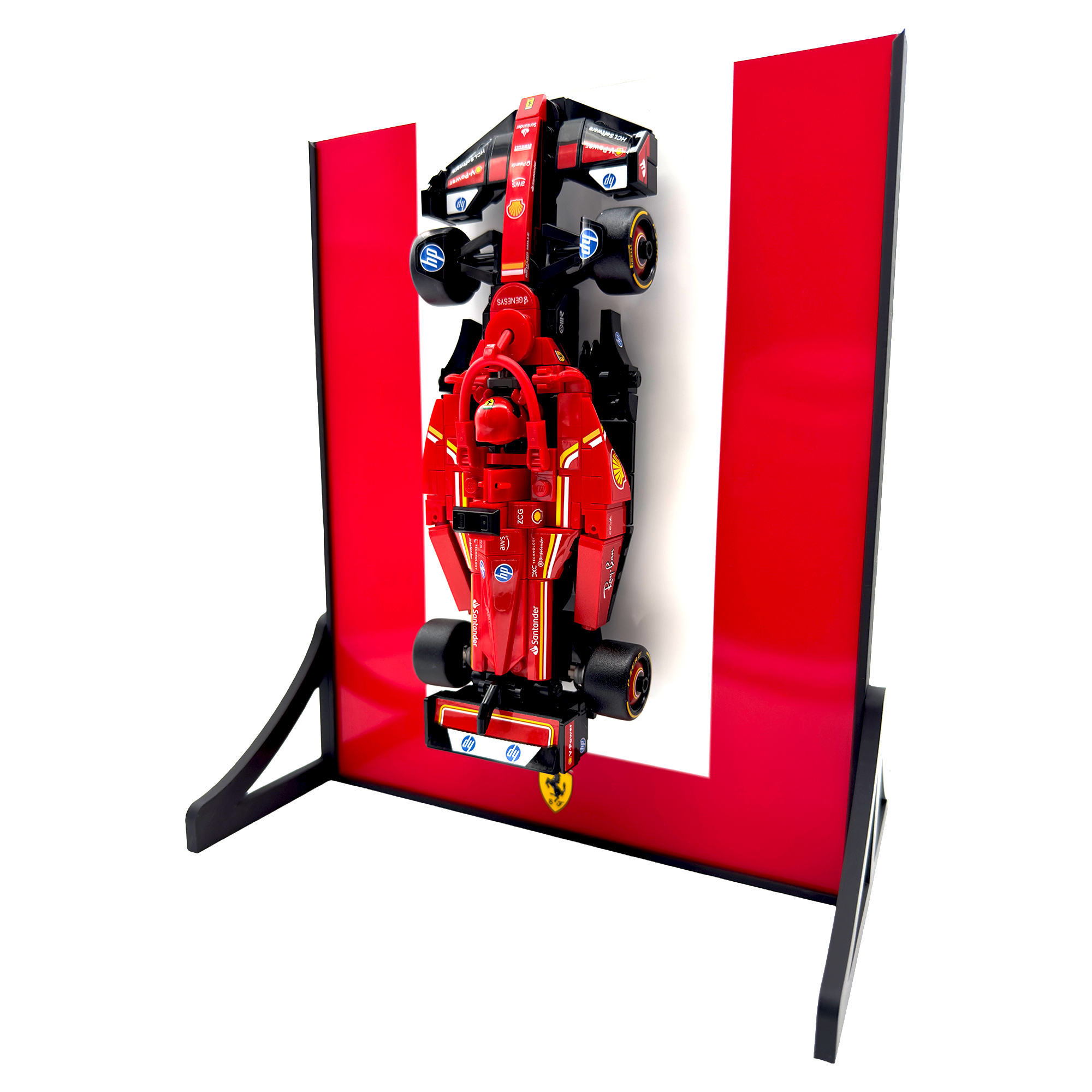 Colour Block Backdrop Display Stand For LEGO Speed Champions Ferrari SF-24 F1 Race Car