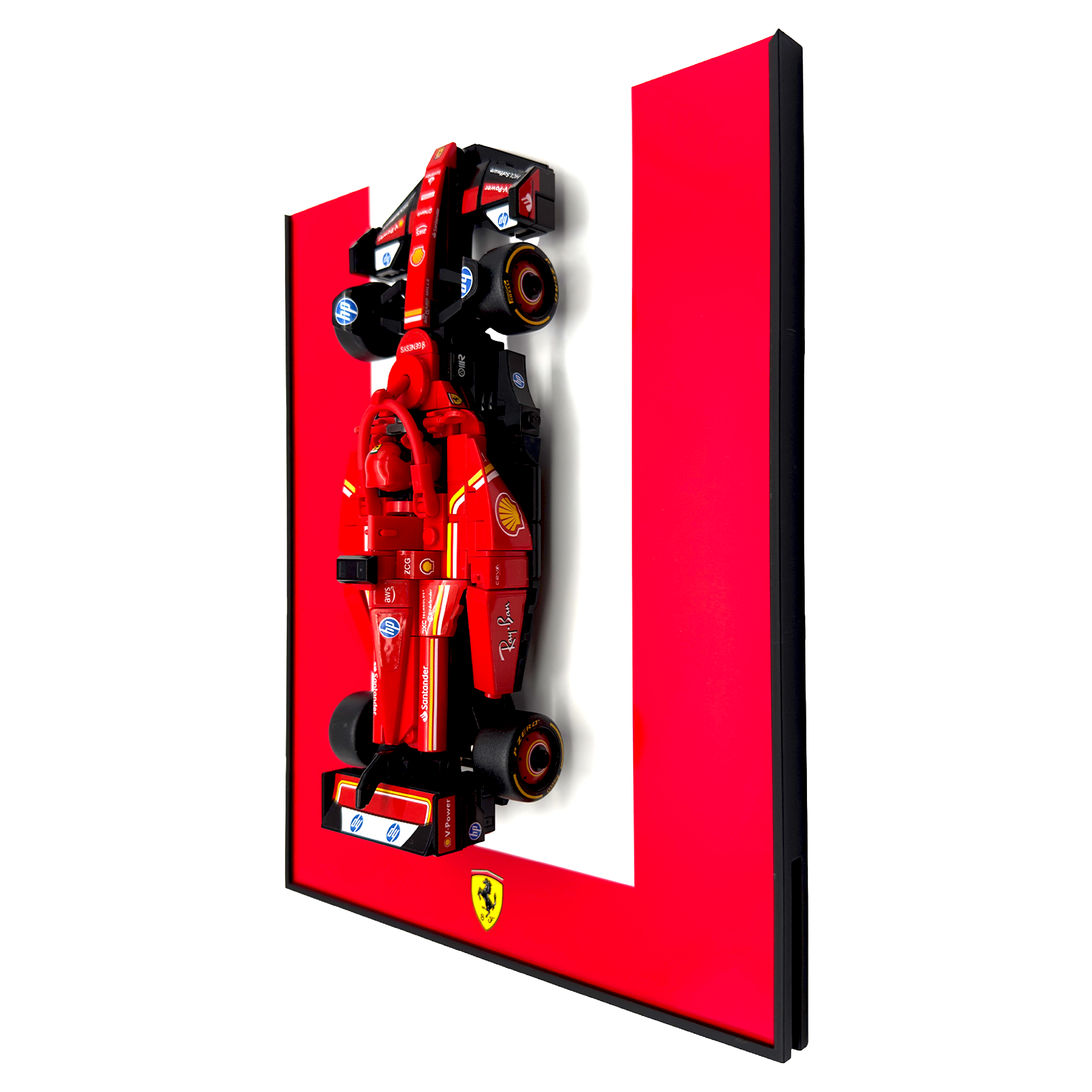 Colour Block Backdrop Display Stand For LEGO Speed Champions Ferrari SF-24 F1 Race Car