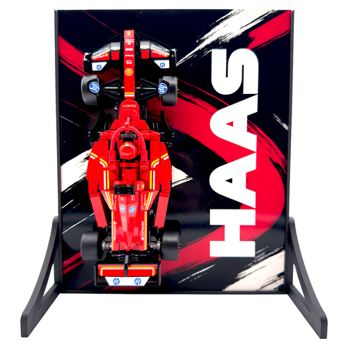 Abstract Backdrop Display Stand For LEGO Speed Champions Haas VF-24 F1 Race Car