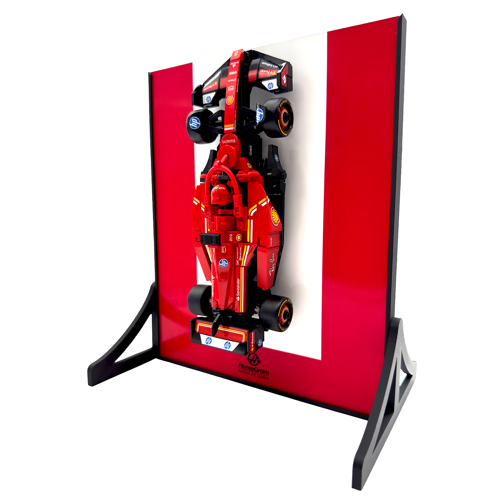 Colour Block Backdrop Display Stand For LEGO Speed Champions Haas VF-24 F1 Race Car