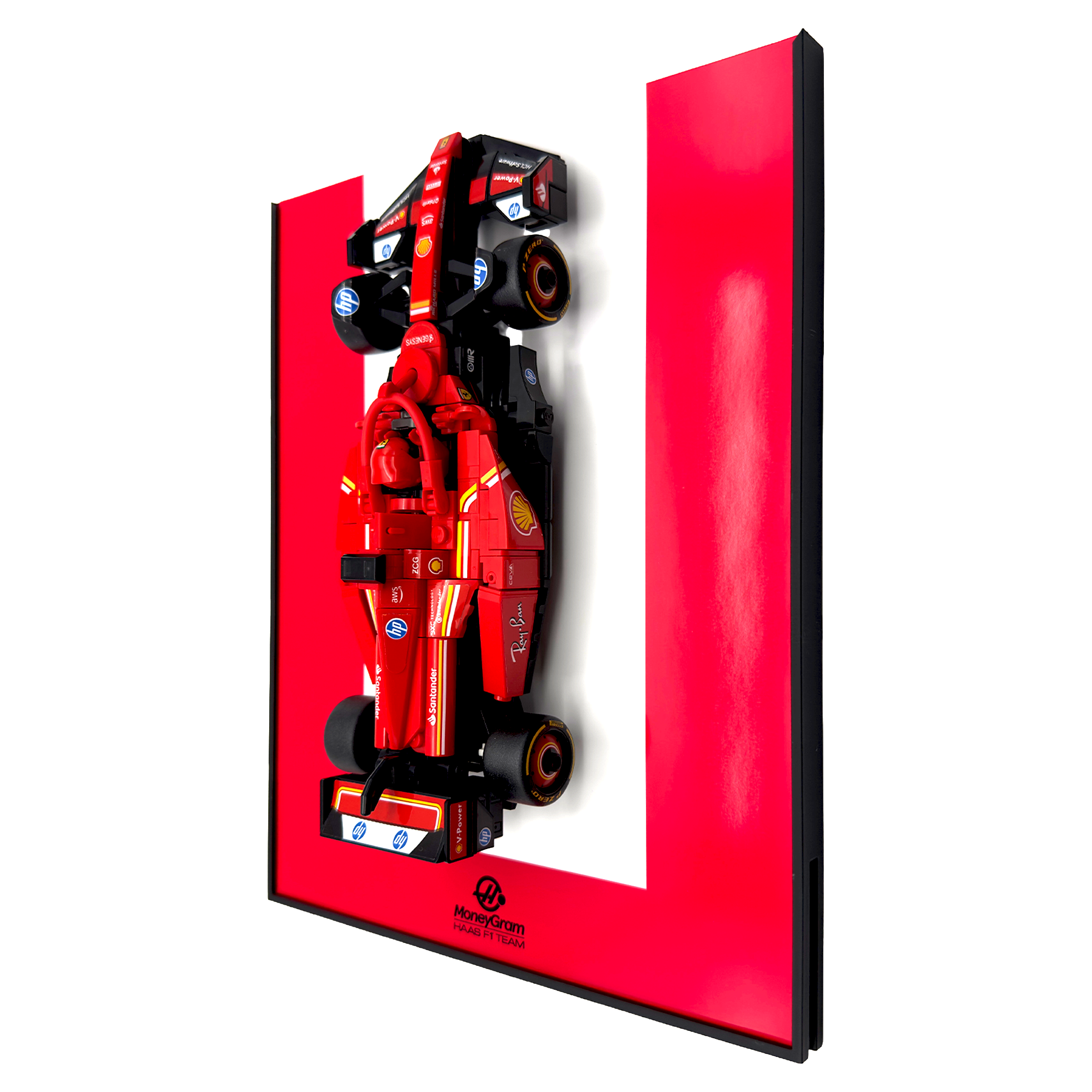 Colour Block Backdrop Display Stand For LEGO Speed Champions Haas VF-24 F1 Race Car