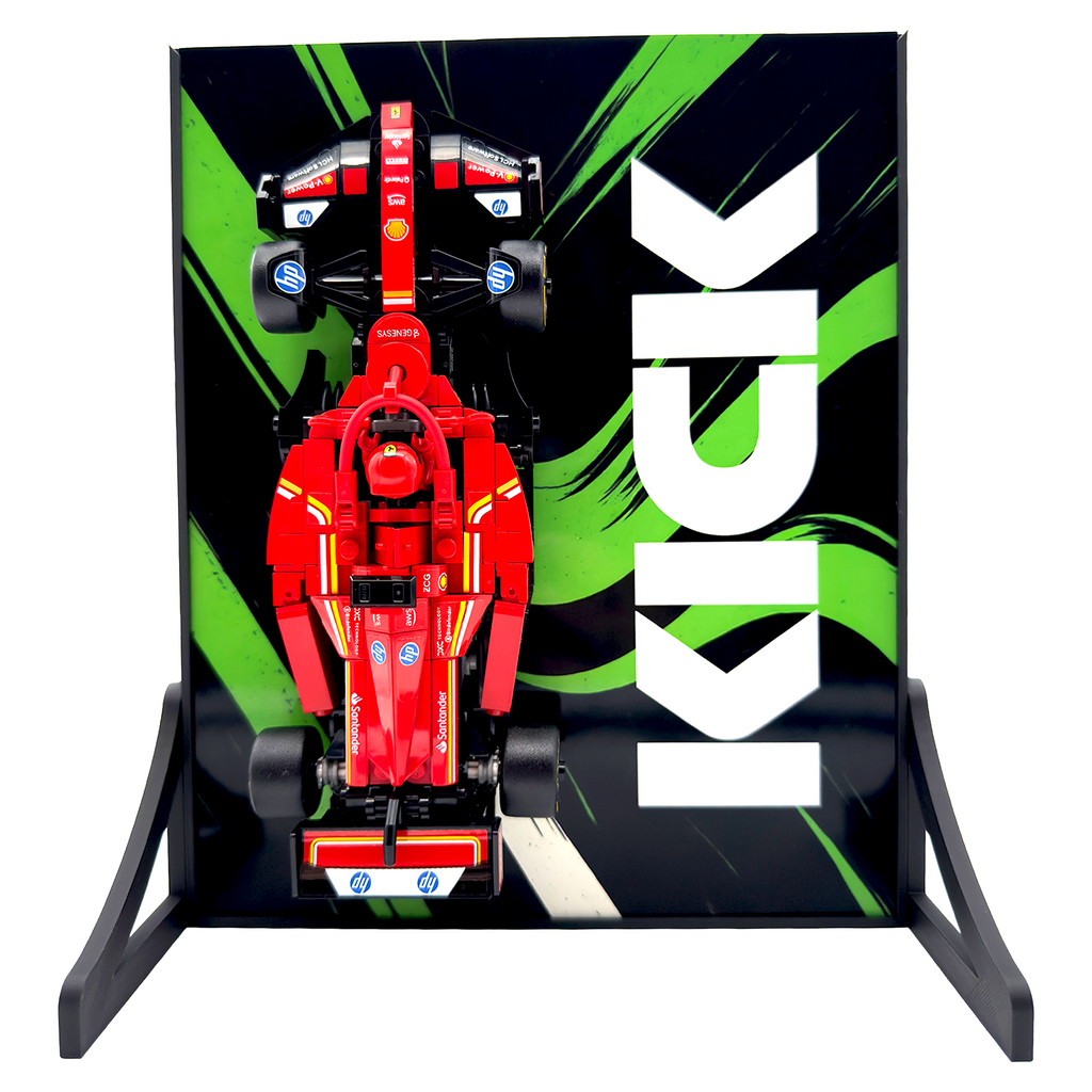 Abstract Backdrop Display Stand For LEGO Speed Champions Kick C44 F1 Race Car