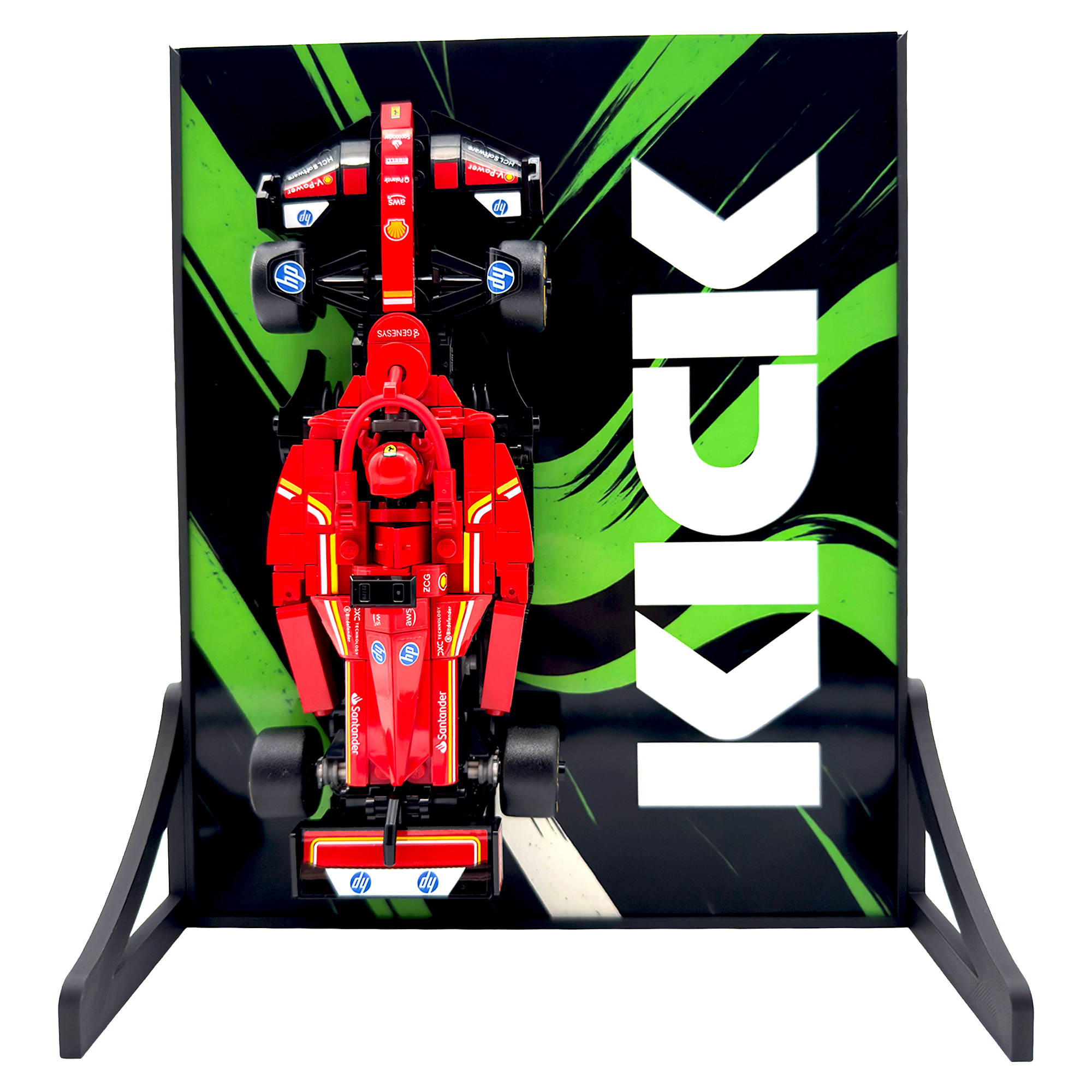 Abstract Backdrop Display Stand For LEGO Speed Champions Kick C44 F1 Race Car