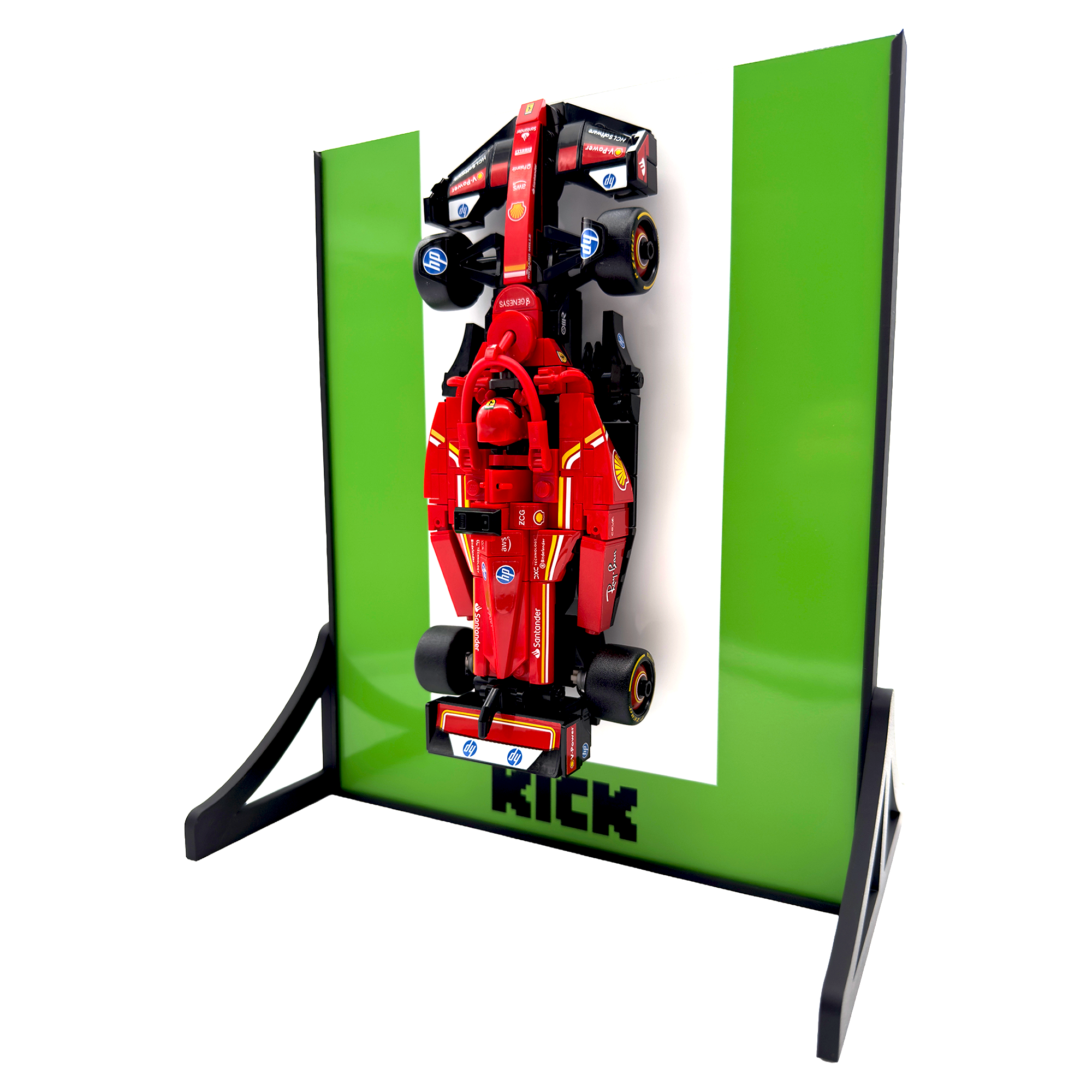 Colour Block Backdrop Display Stand For LEGO Speed Champions Kick C44 F1 Race Car