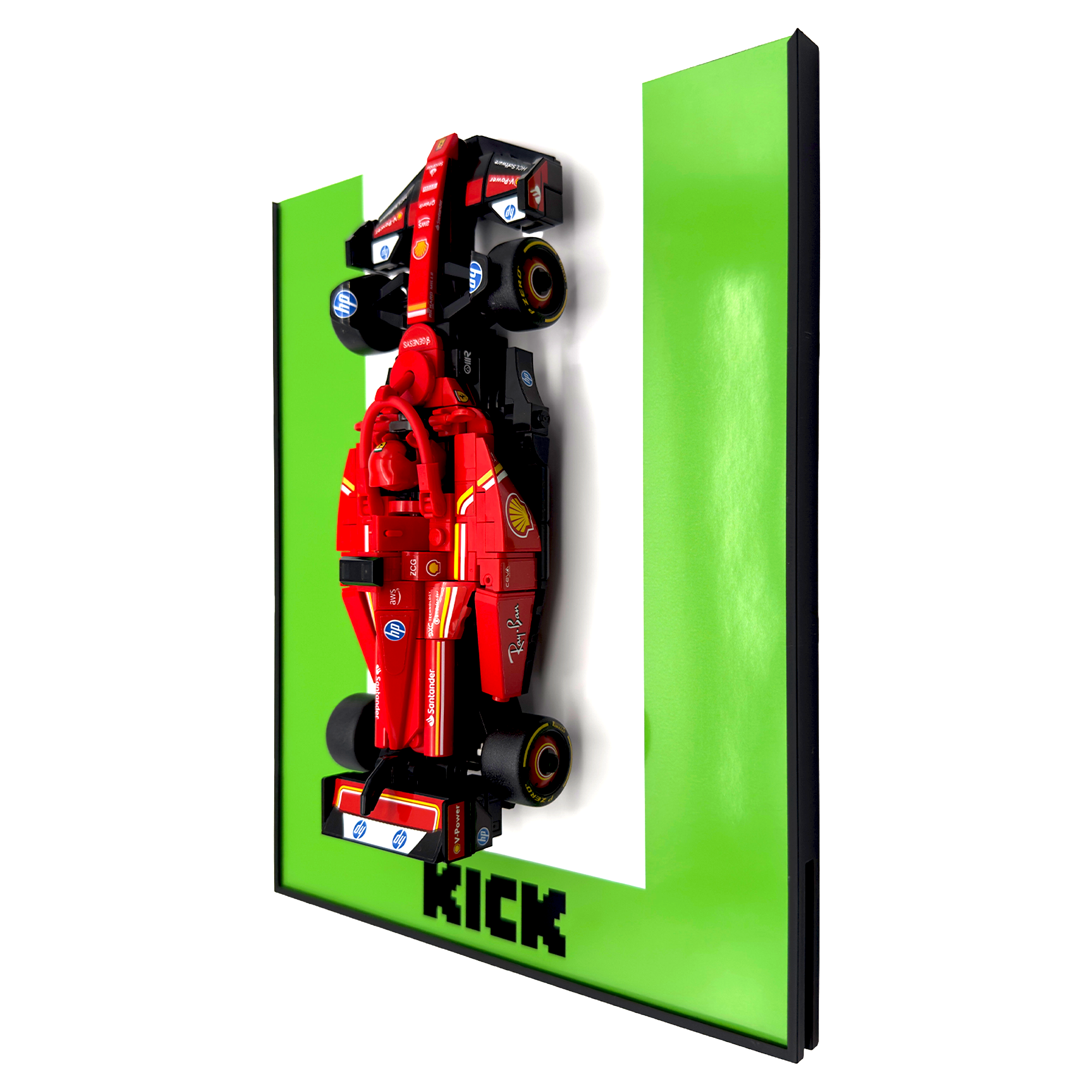 Colour Block Backdrop Display Stand For LEGO Speed Champions Kick C44 F1 Race Car