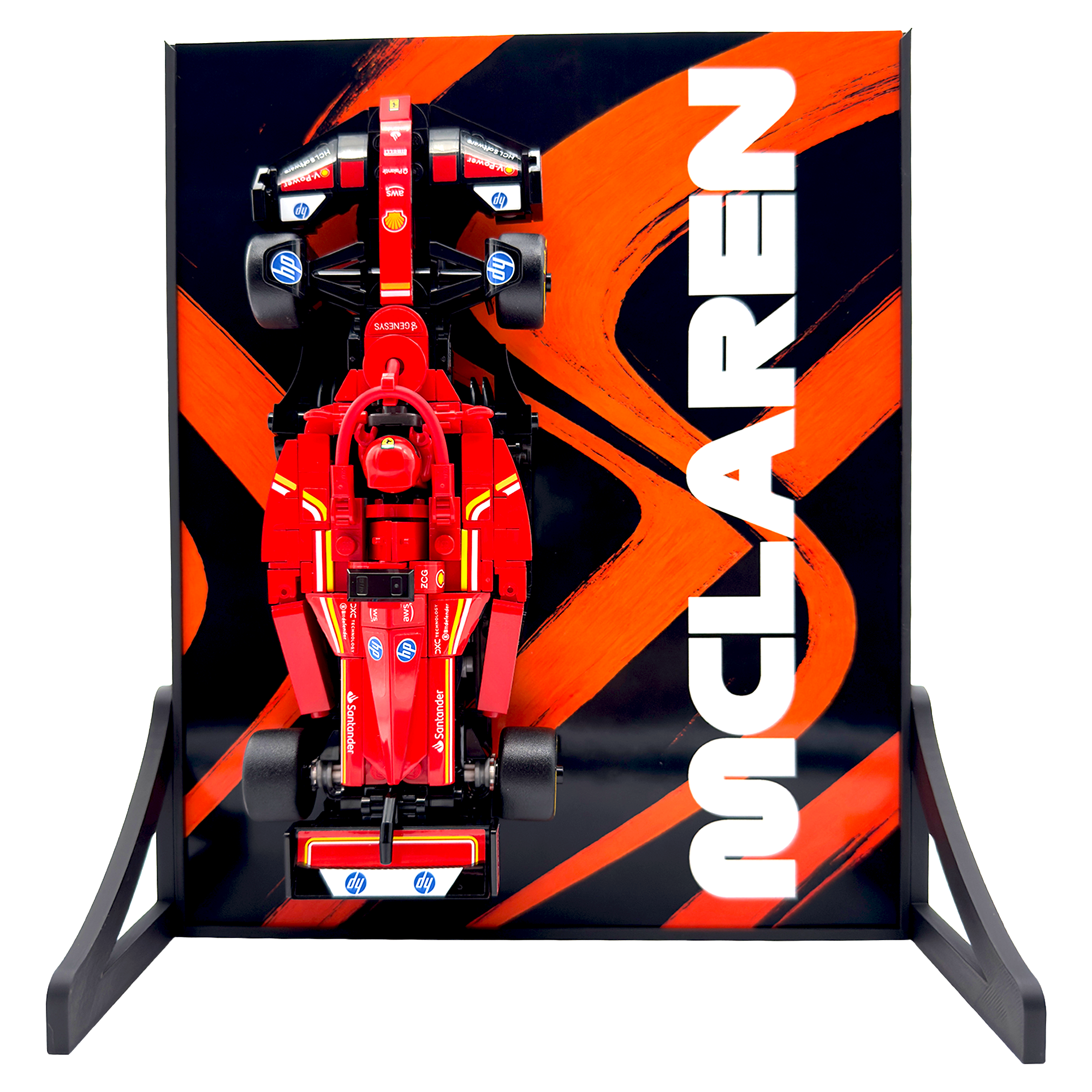Abstract Backdrop Display Stand For LEGO Speed Champions McLaren MCL38 F1 Race Car