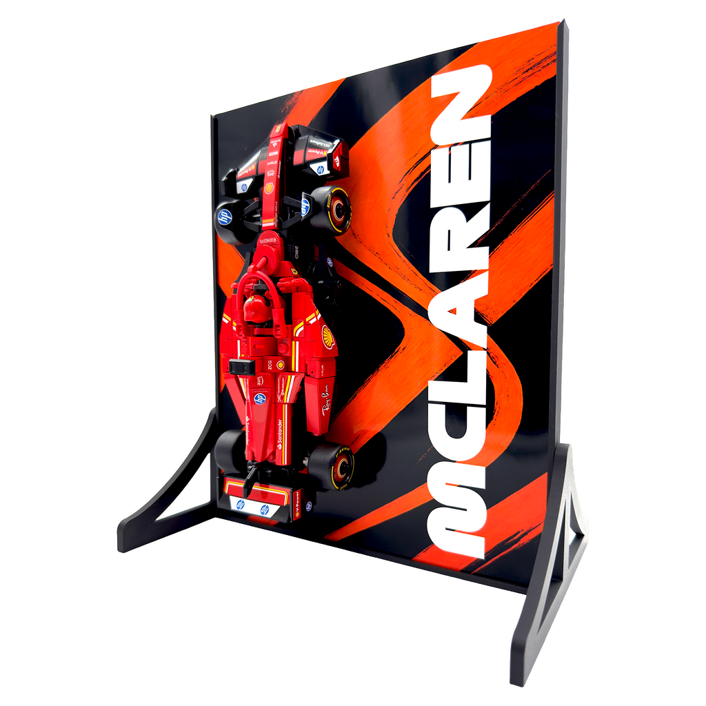 Abstract Backdrop Display Stand For LEGO Speed Champions McLaren MCL38 F1 Race Car