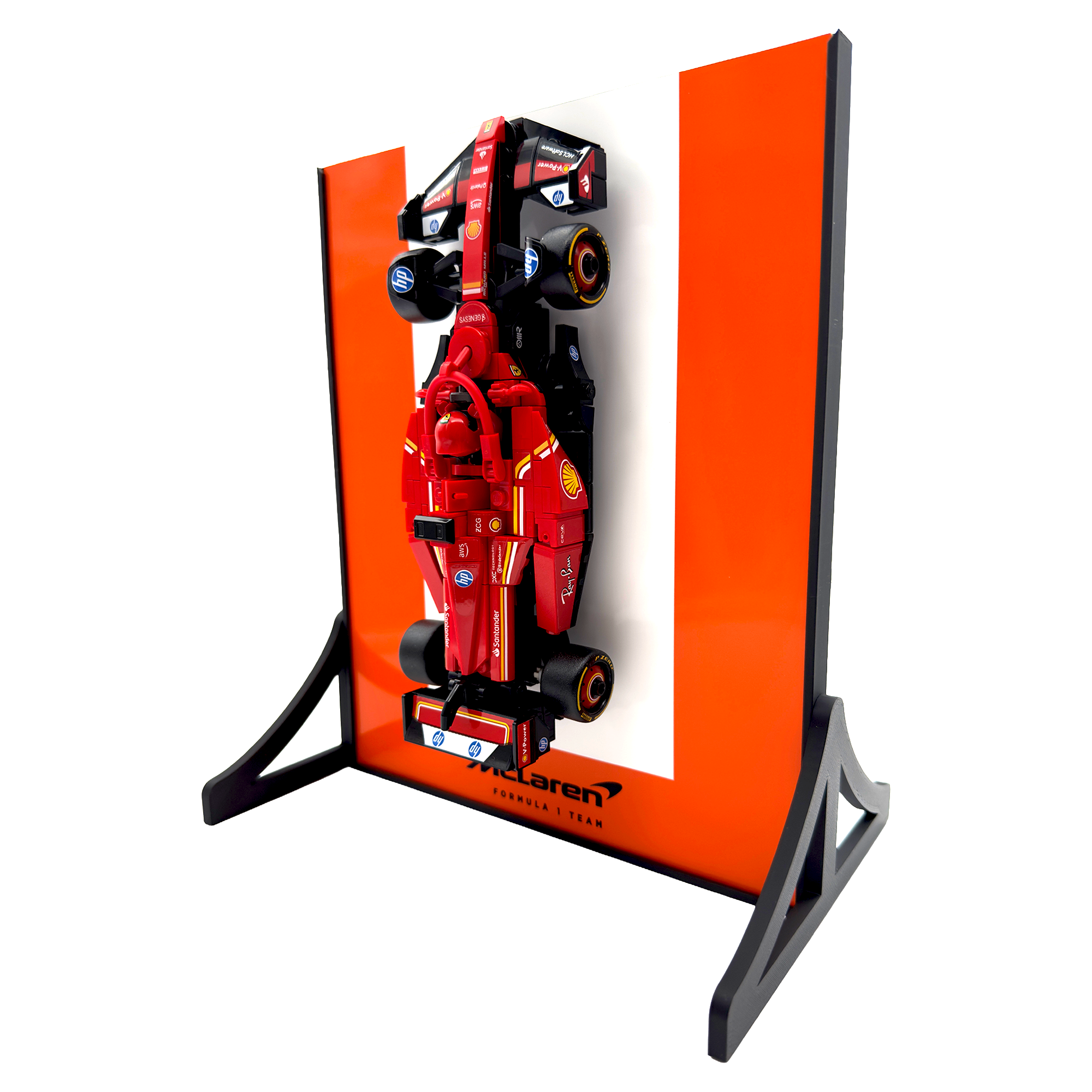 Colour Block Backdrop Display Stand For LEGO Speed Champions McLaren MCL38 F1 Race Car