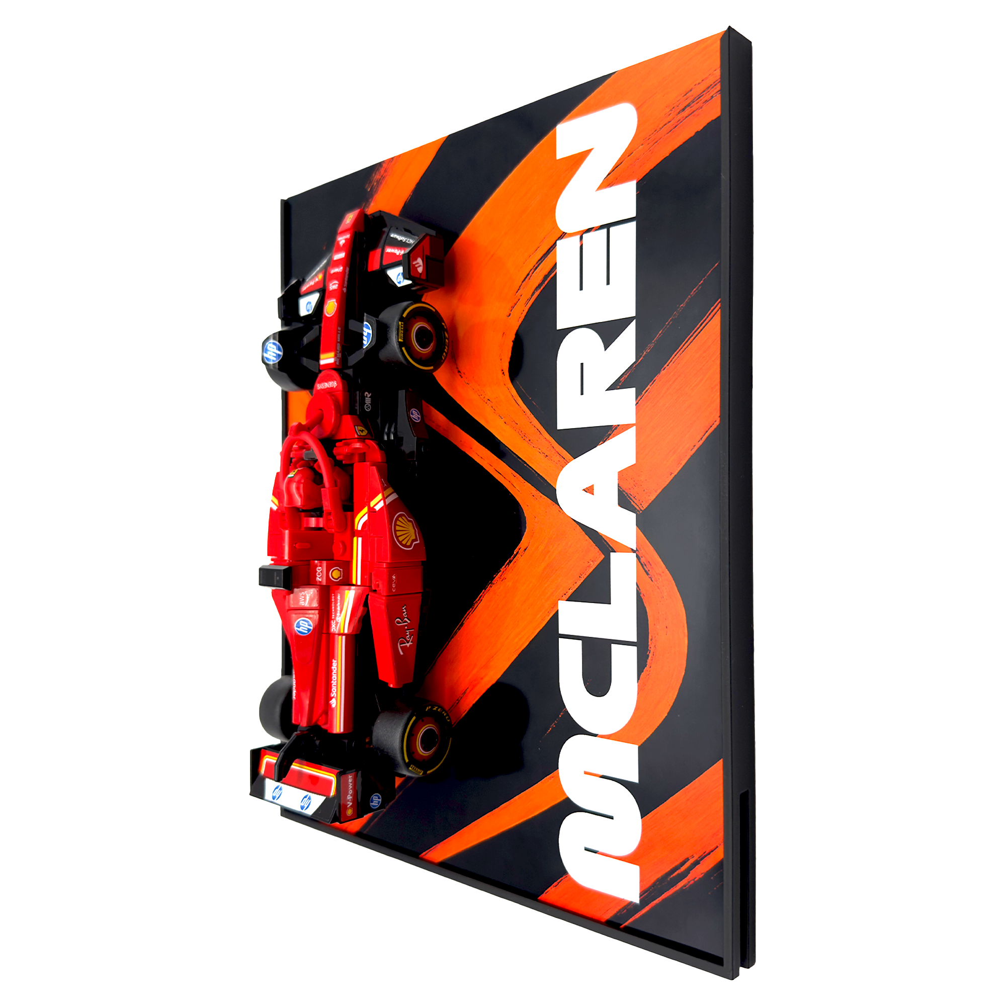 Abstract Backdrop Display Stand For LEGO Speed Champions McLaren MCL38 F1 Race Car