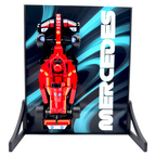 Abstract Backdrop Display Stand For LEGO Speed Champions Mercedes W15 F1 Race Car