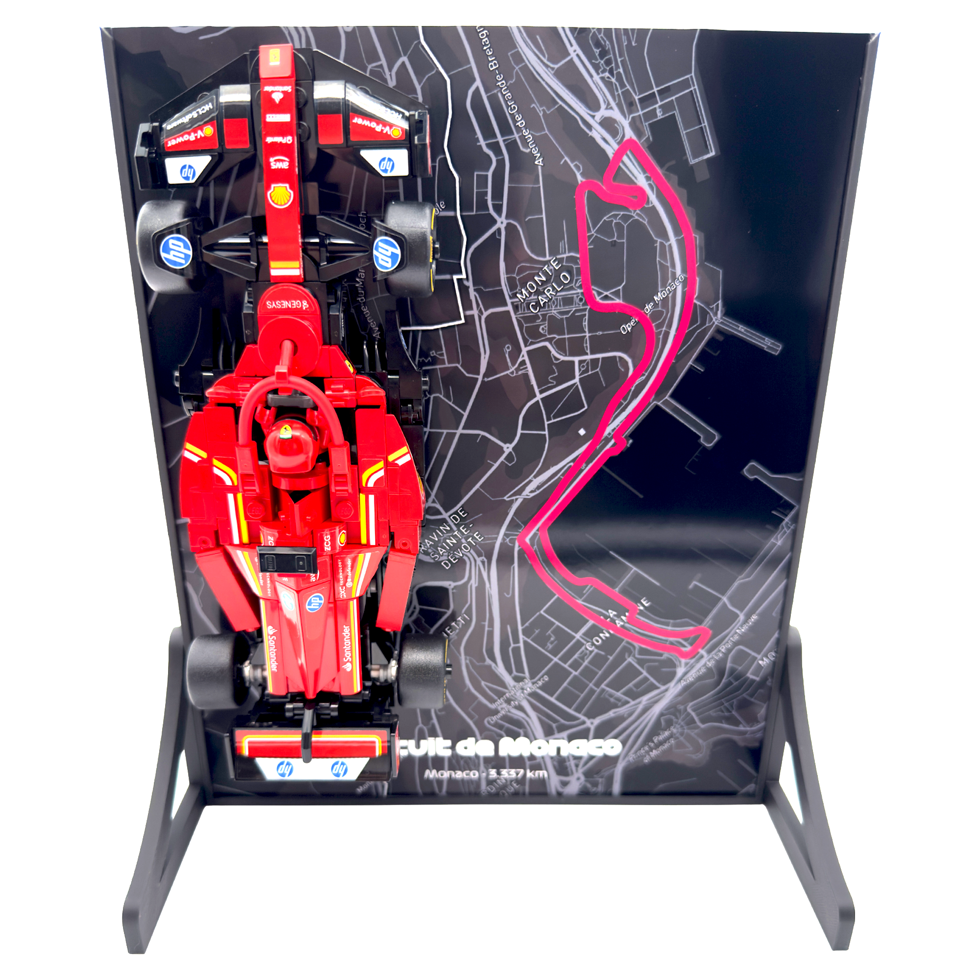 Monaco Map Backdrop Display Stand For LEGO Speed Champions F1 Race Car