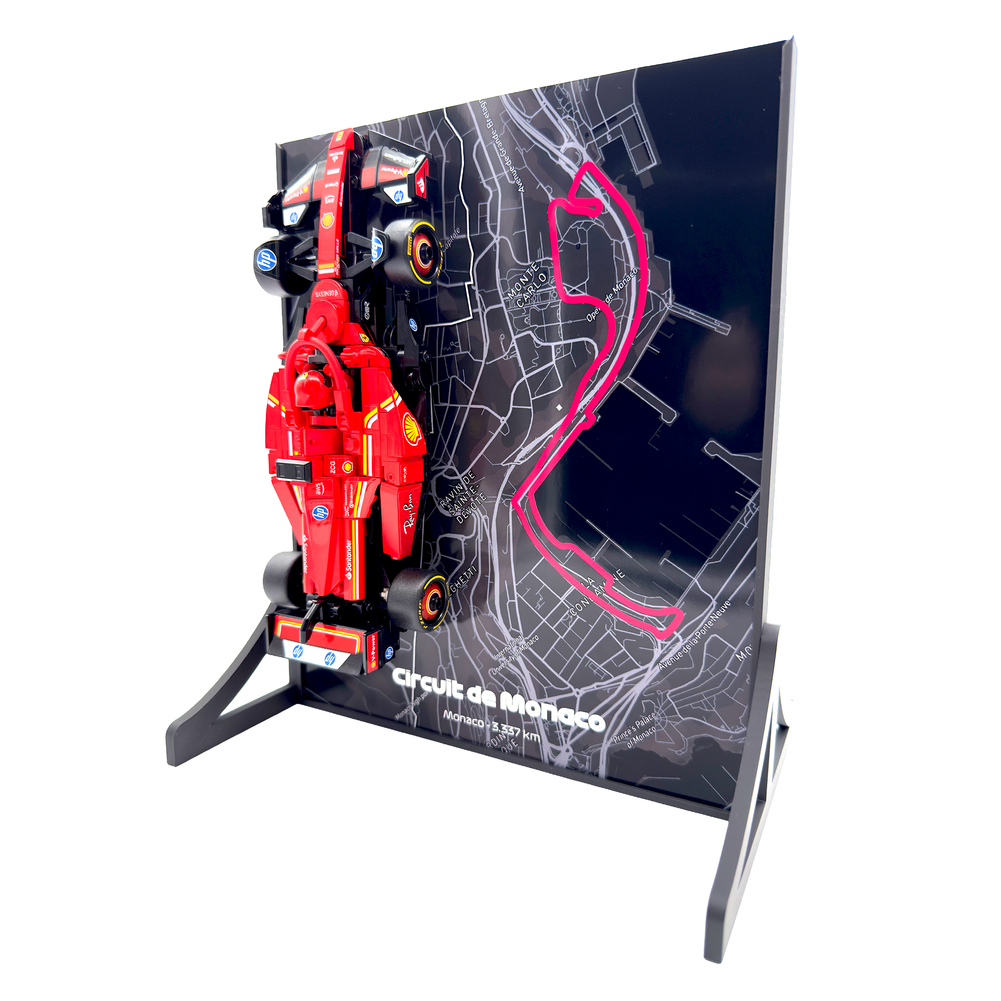 Monaco Map Backdrop Display Stand For LEGO Speed Champions F1 Race Car