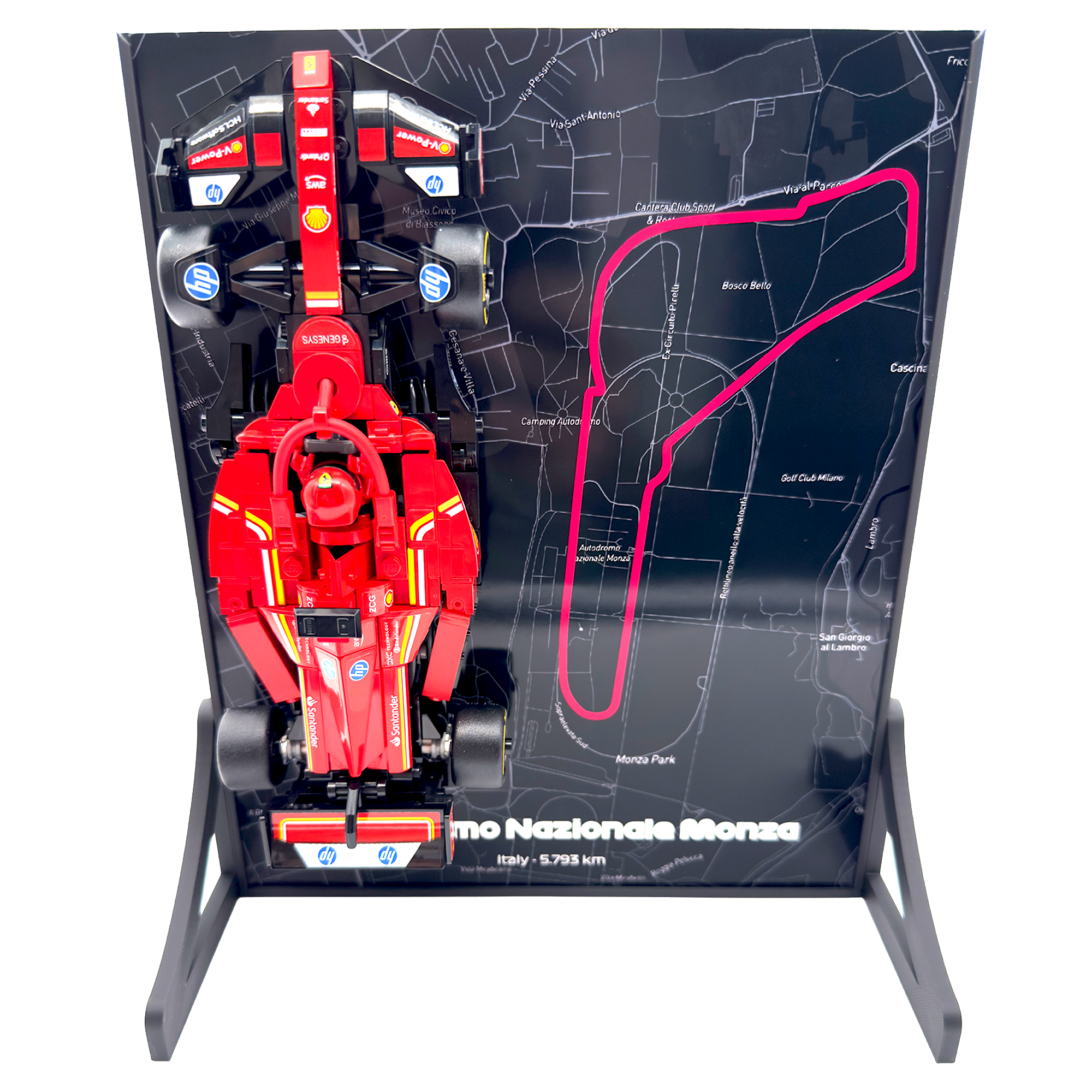 Monza Map Backdrop Display Stand For LEGO Speed Champions F1 Race Car
