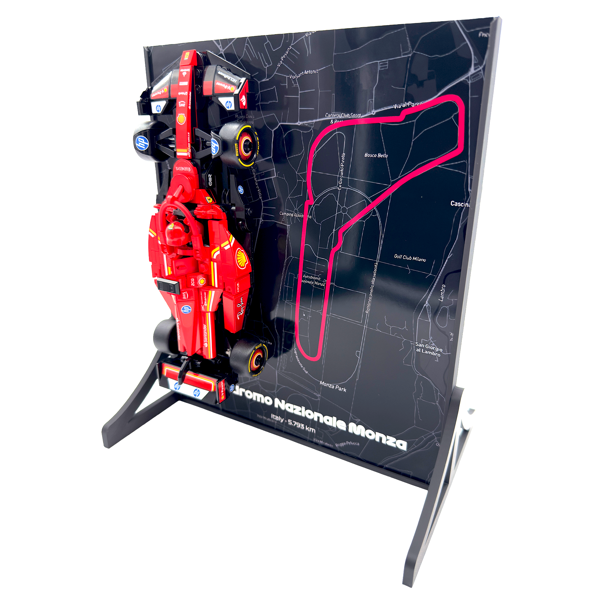 Monza Map Backdrop Display Stand For LEGO Speed Champions F1 Race Car