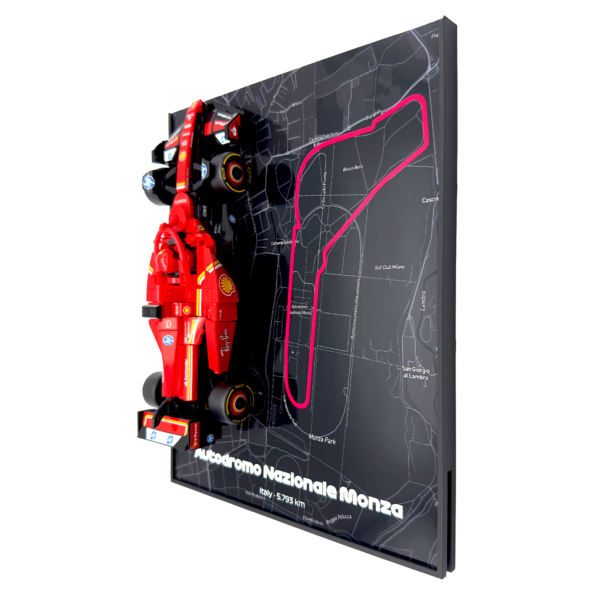 Monza Map Backdrop Display Stand For LEGO Speed Champions F1 Race Car