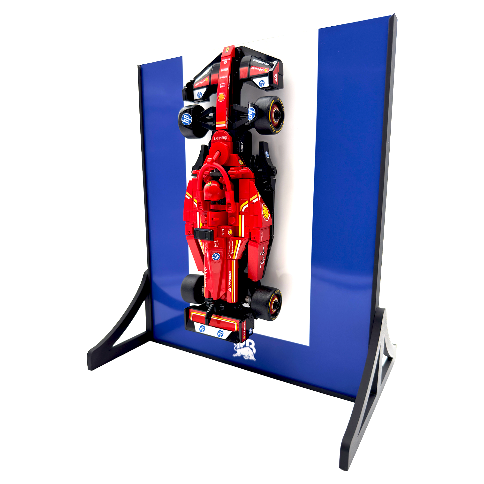 Colour Block Backdrop Display Stand For LEGO Speed Champions Racing Bulls VCARB 01 F1 Race Car