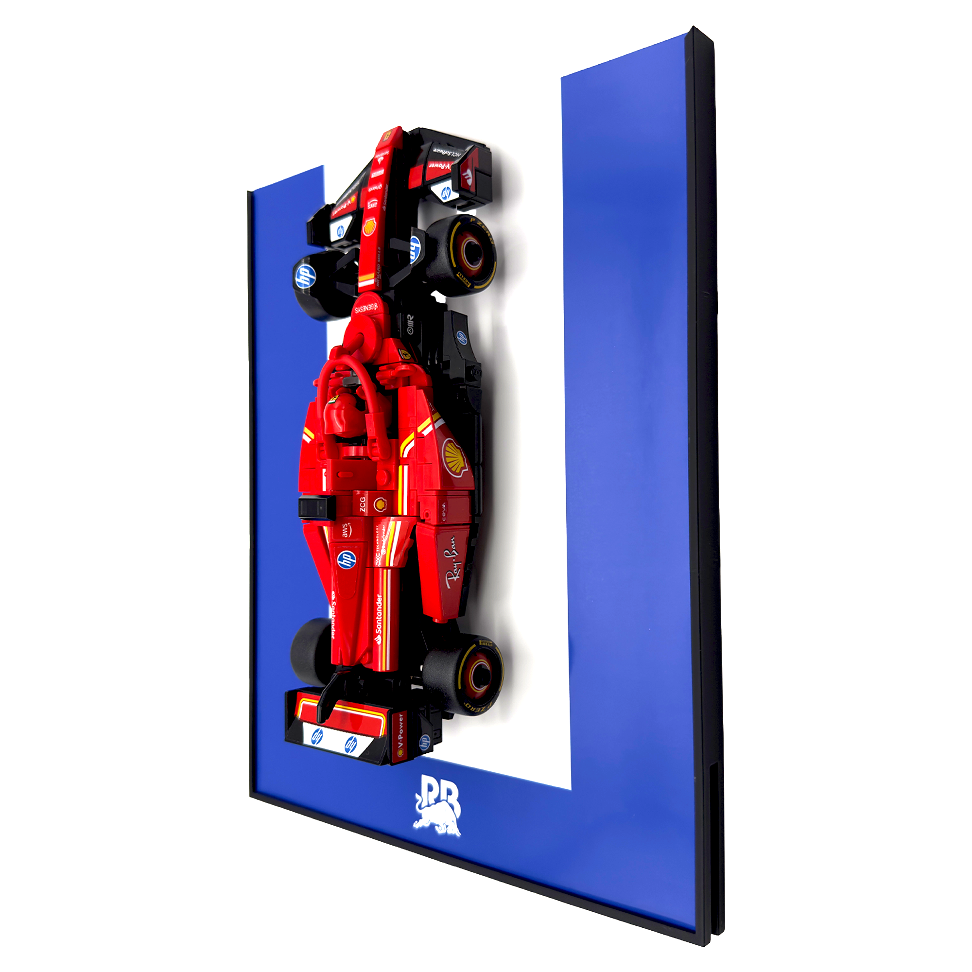 Colour Block Backdrop Display Stand For LEGO Speed Champions Racing Bulls VCARB 01 F1 Race Car