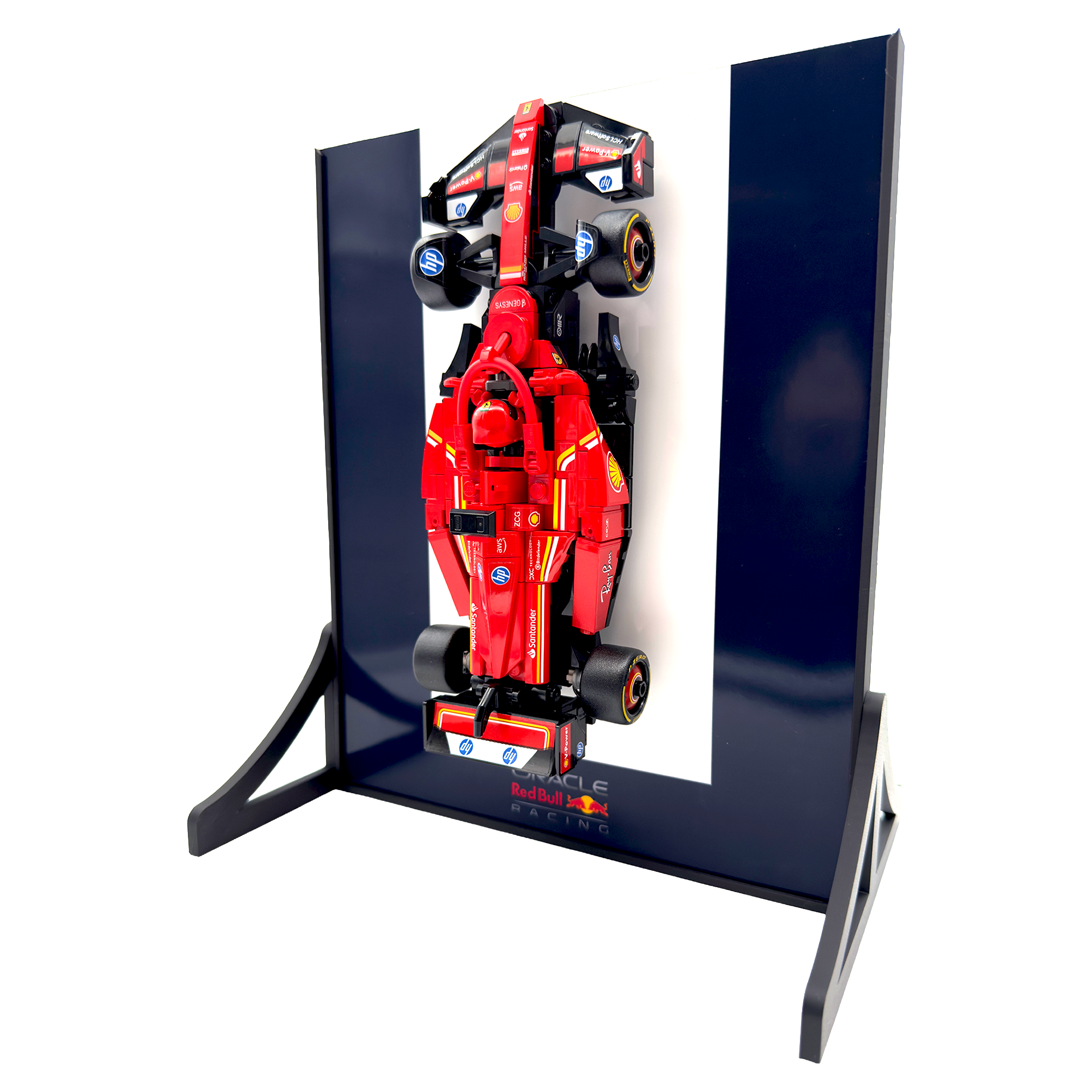 Colour Block Backdrop Display Stand For LEGO Speed Champions Red Bull RB20 F1 Race Car