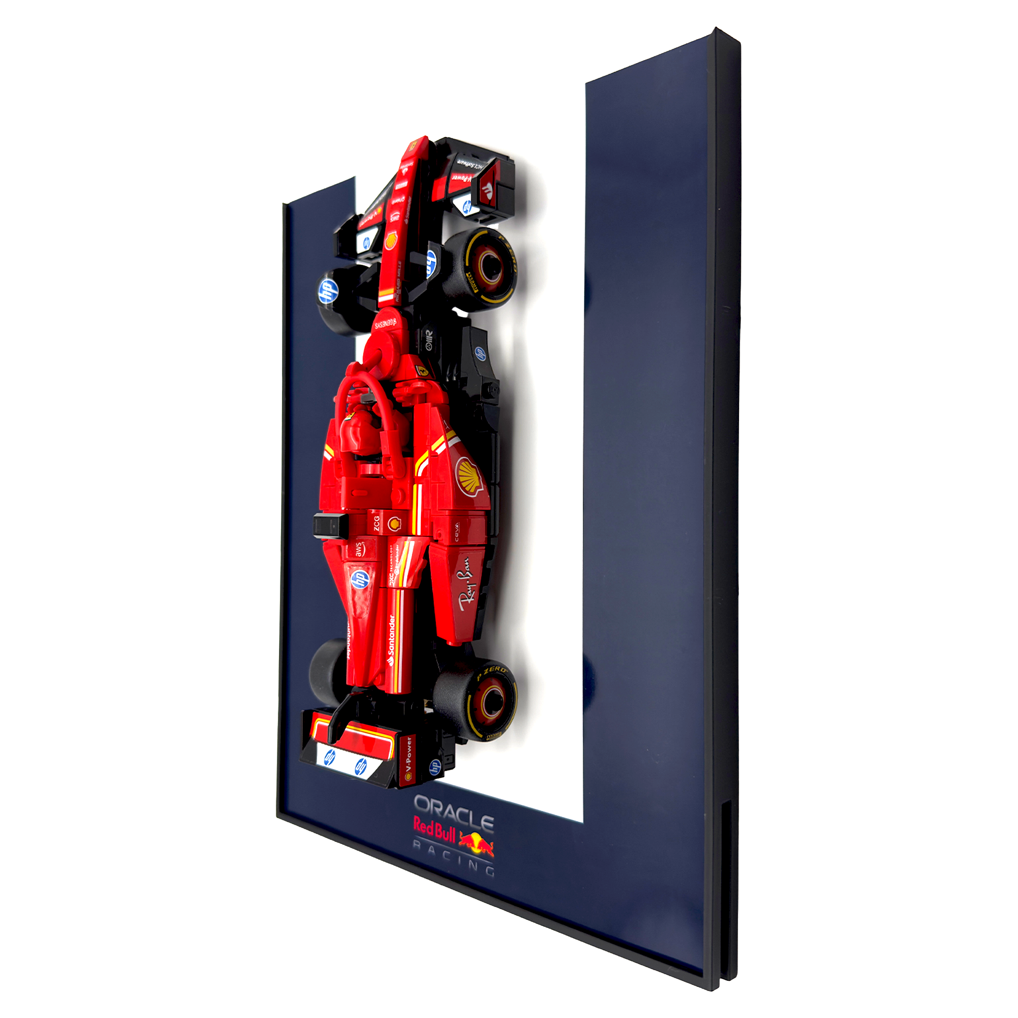 Colour Block Backdrop Display Stand For LEGO Speed Champions Red Bull RB20 F1 Race Car