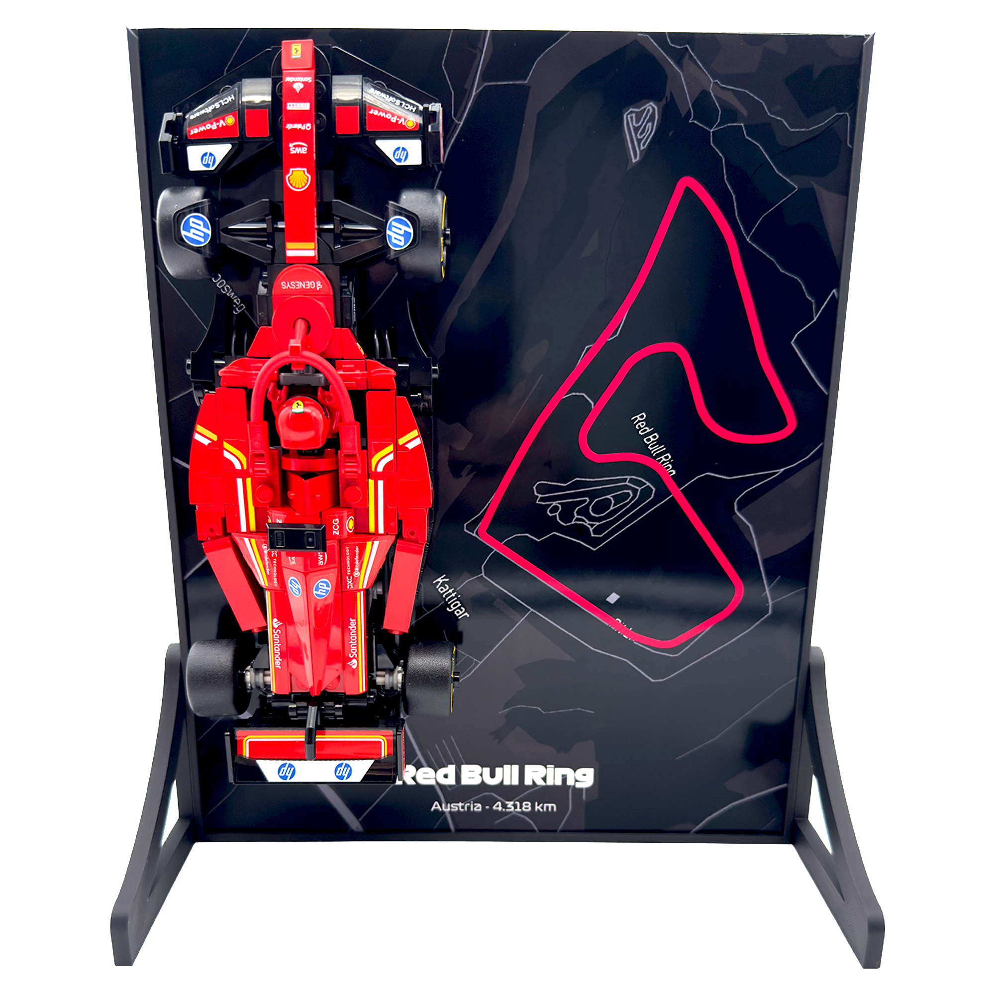 Red Bull Ring Map Backdrop Display Stand For LEGO Speed Champions F1 Race Car