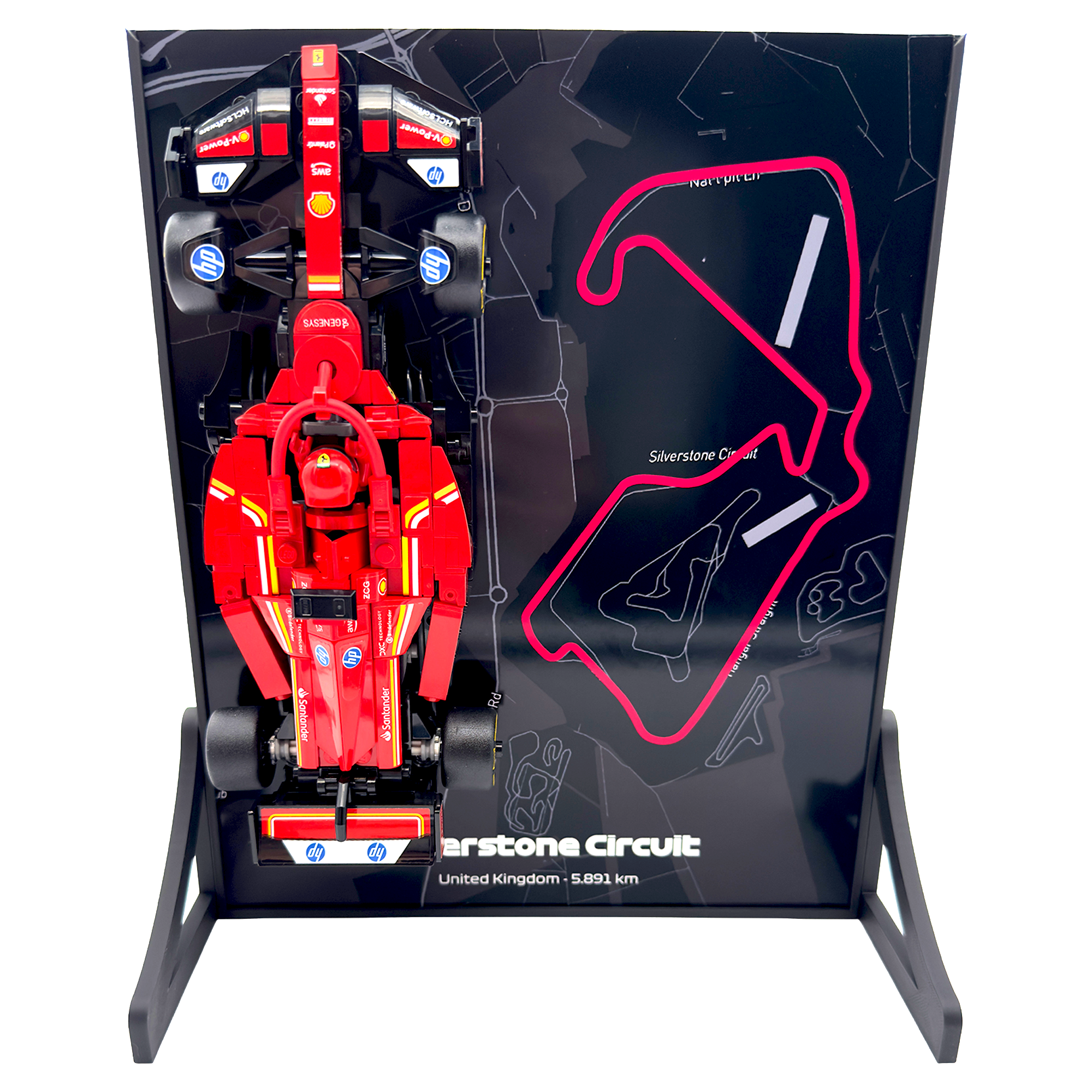 Silverstone Map Backdrop Display Stand For LEGO Speed Champions F1 Race Car