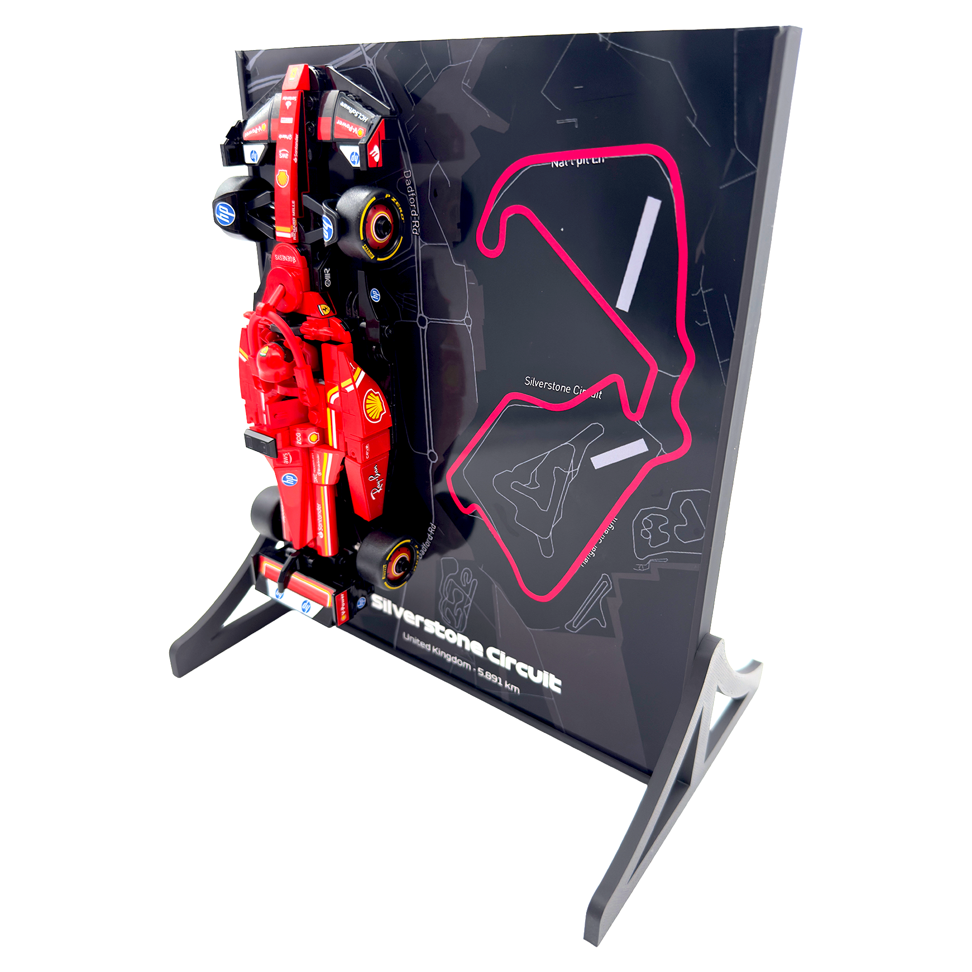 Silverstone Map Backdrop Display Stand For LEGO Speed Champions F1 Race Car